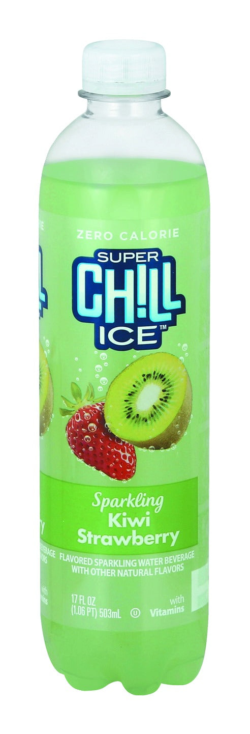 Super Chill Sparkling Water Beverage, Kiwi Strawberry