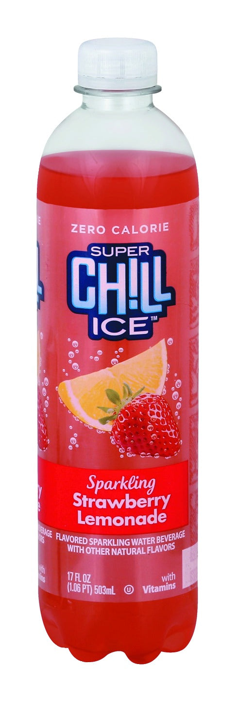 Super Chill Sparkling Water Beverage, Strawberry Lemonade