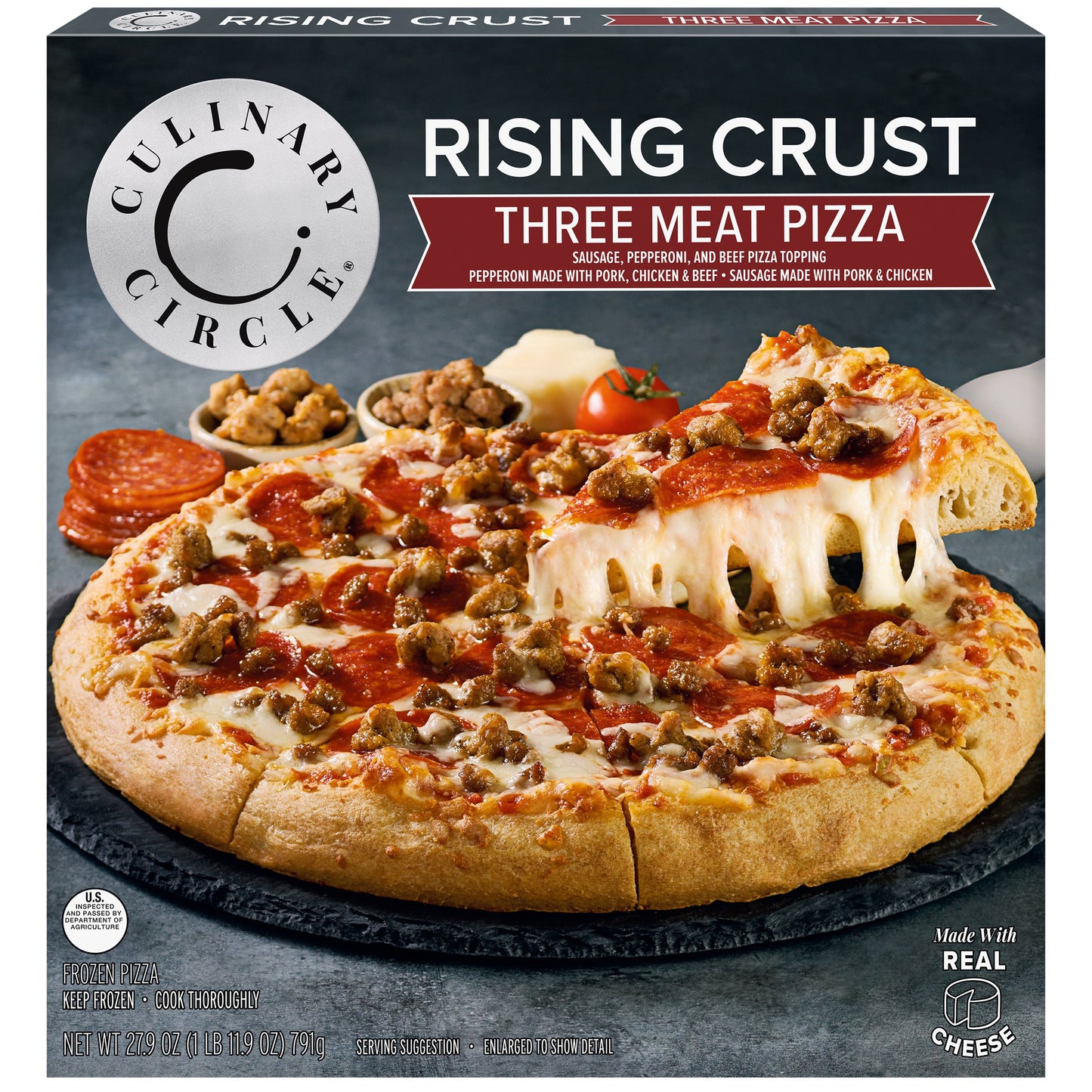 Culinary Circle Rising Crust, Three Meat Pizza