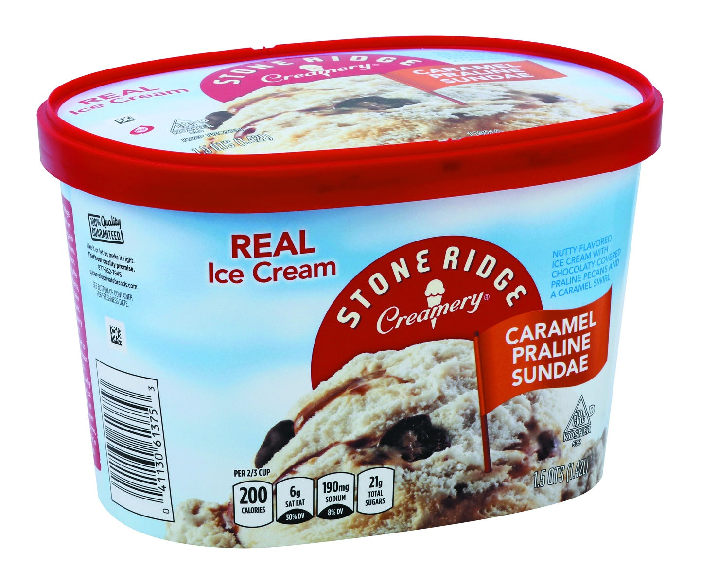 Stoneridge Ice Cream, Real, Caramel Praline Sundae