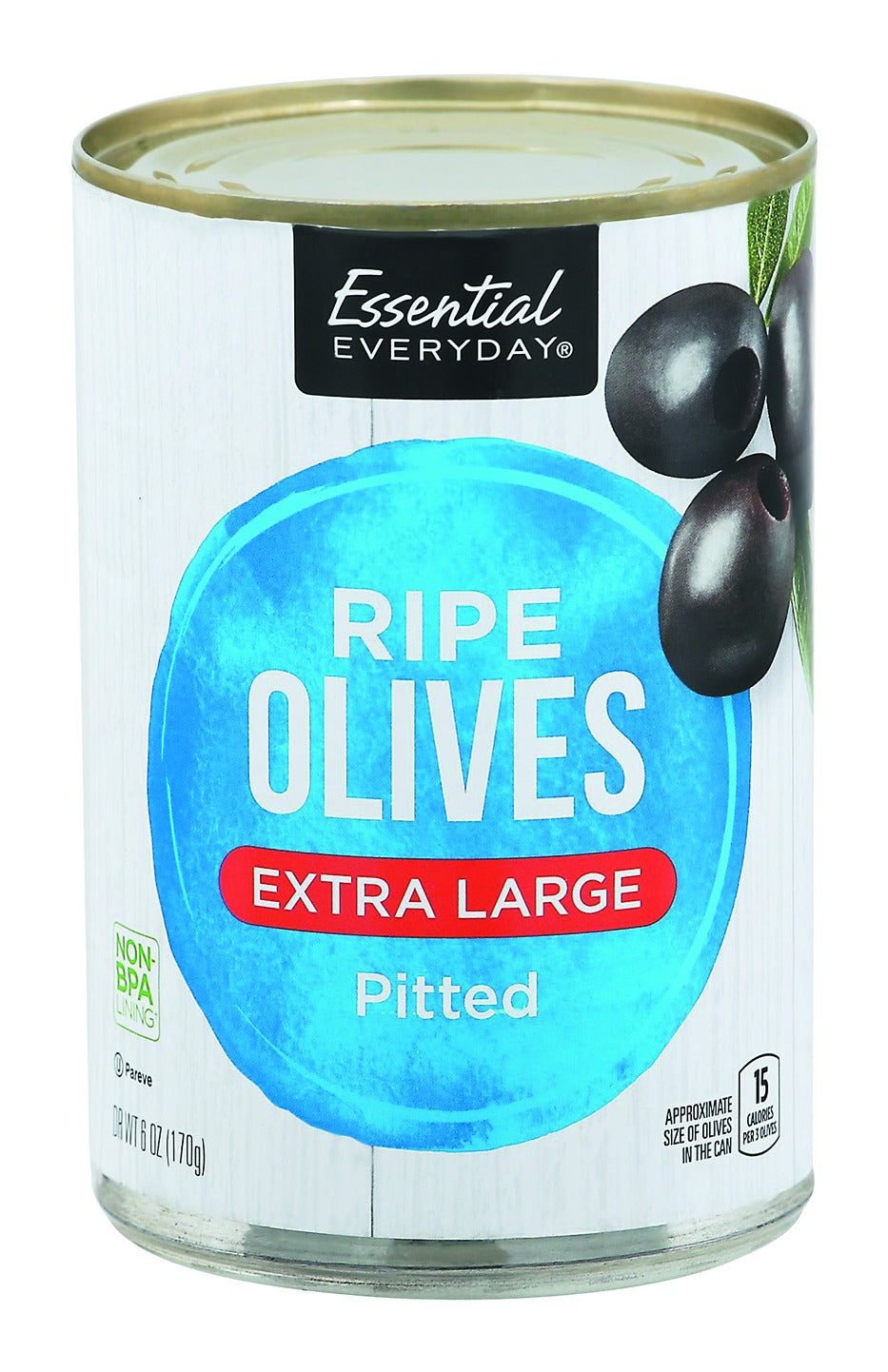 Essential Everyday Olives, Ripe, Extra Large, Pitted