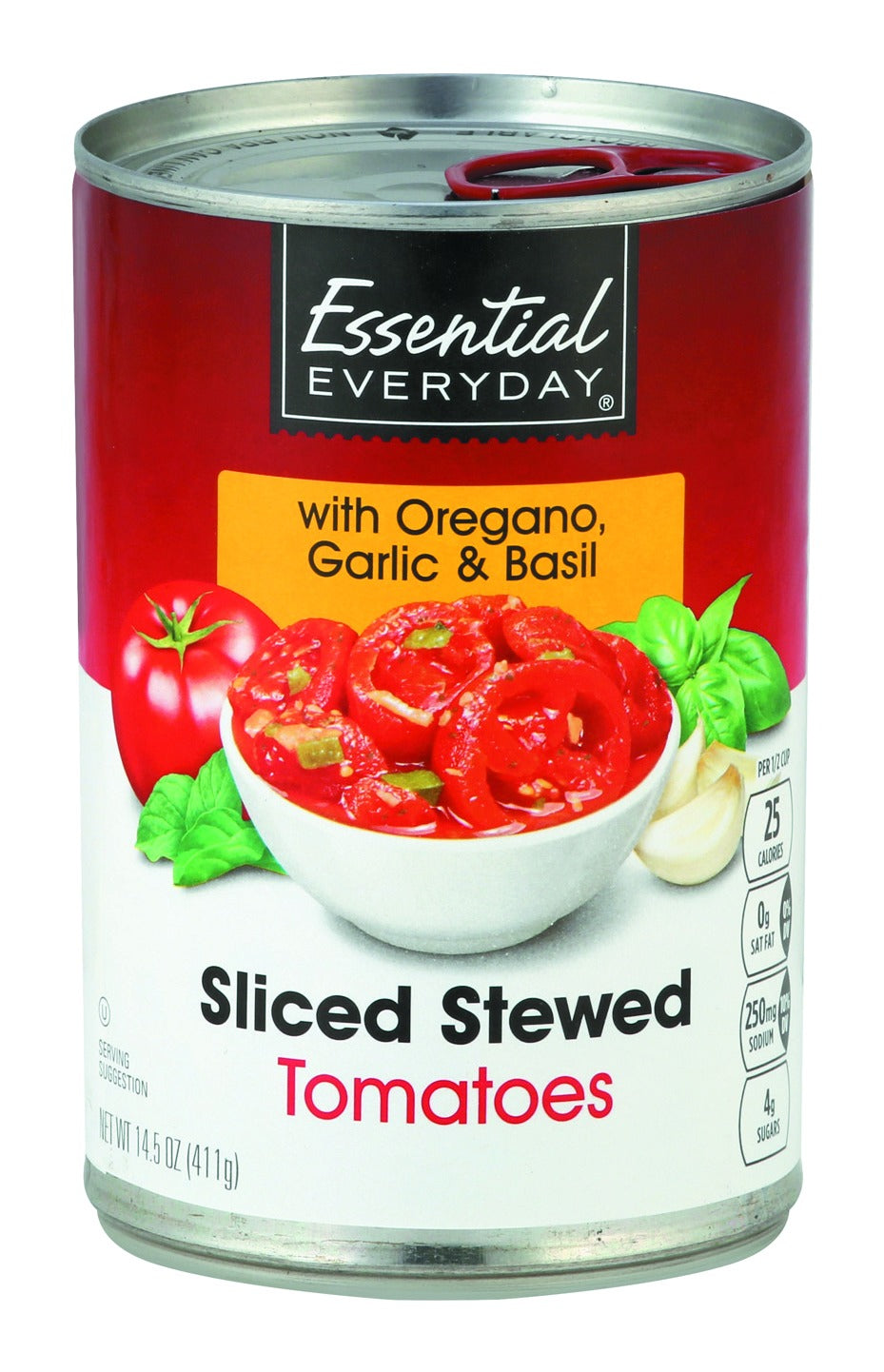 Essential Everyday Tomatoes, Sliced Stewed, with Oregano, Garlic & Basil