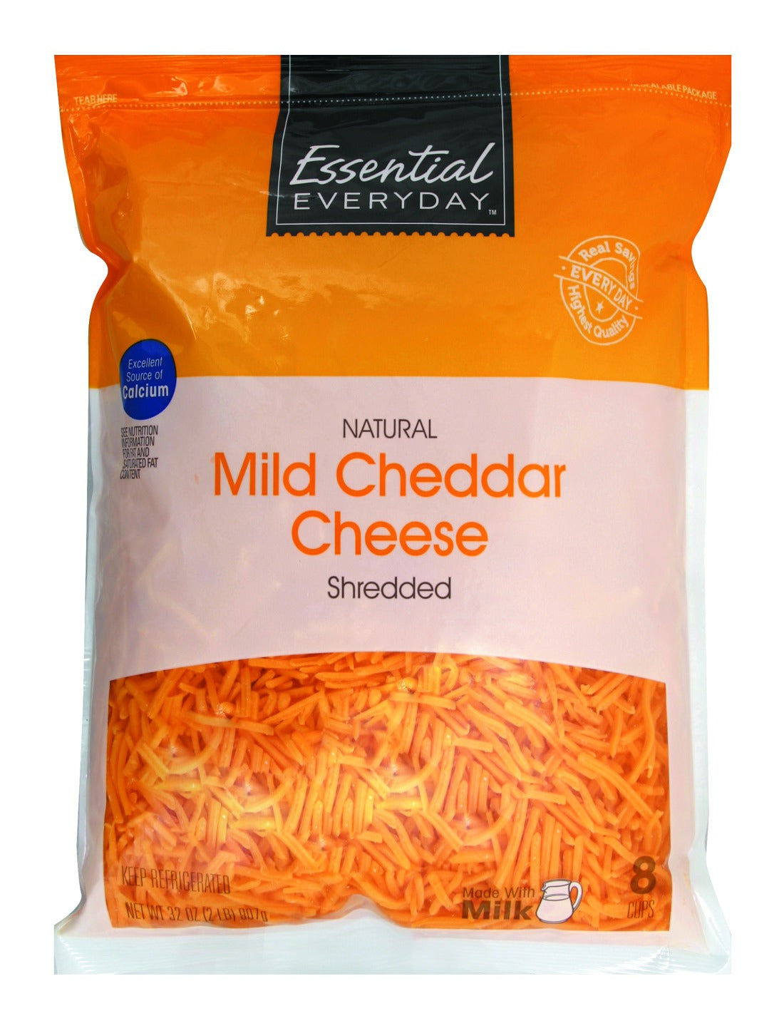 Essential Everyday Shredded Cheese, Mild Cheddar