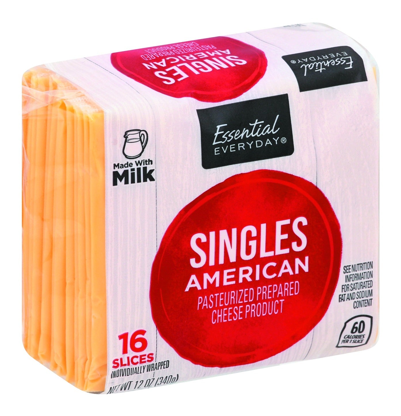 Essential Everyday Cheese Product, Pasteurized Prepared, American, Singles