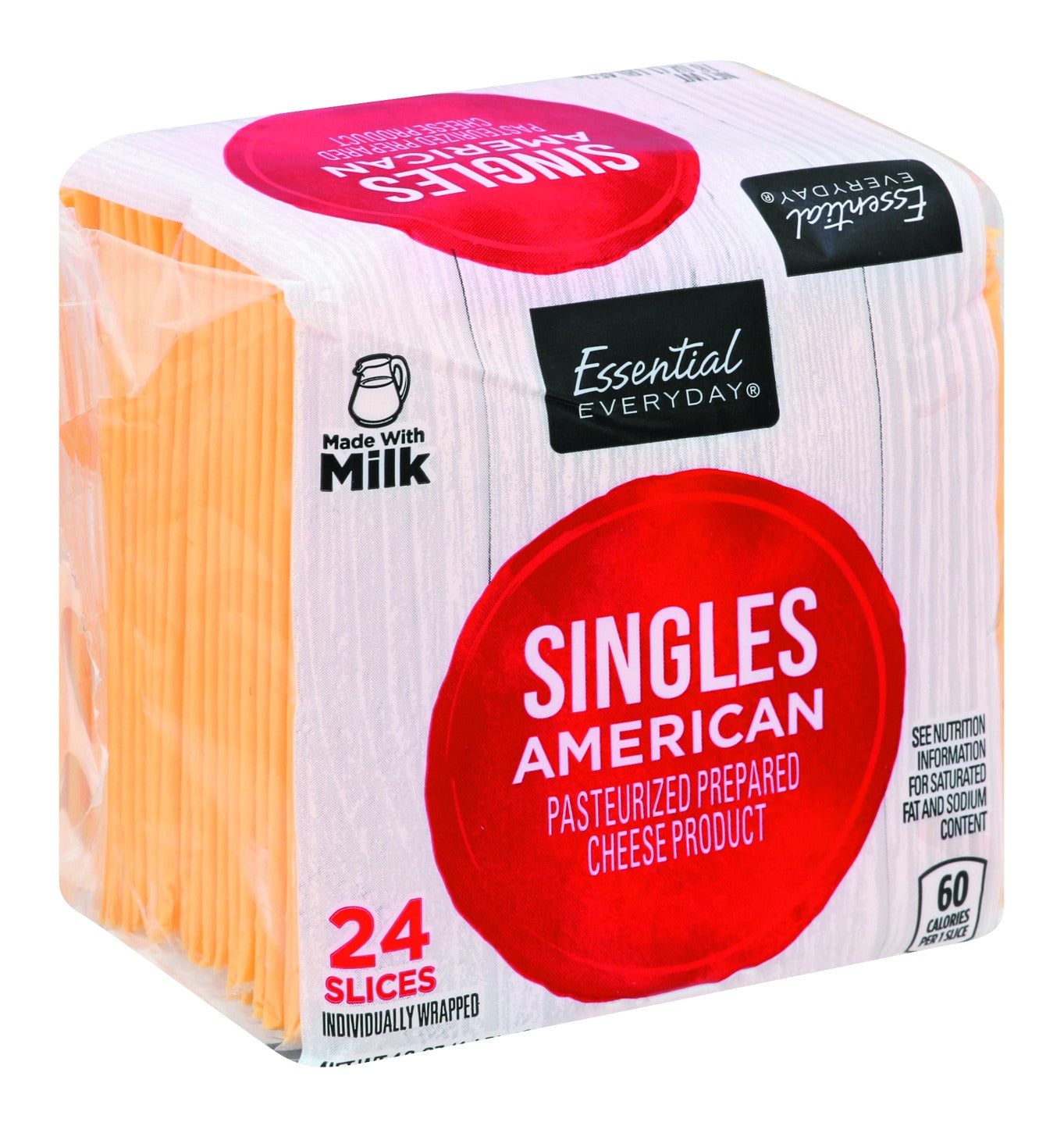 Essential Everyday Cheese Product, Pasteurized Prepared, American, Singles - 24 slices