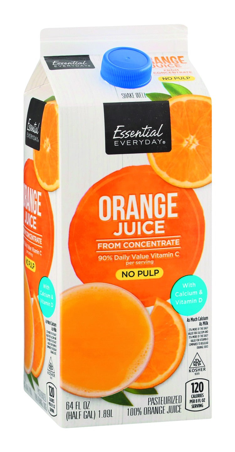 Essential Everyday Orange Juice, From Concentrate, No Pulp