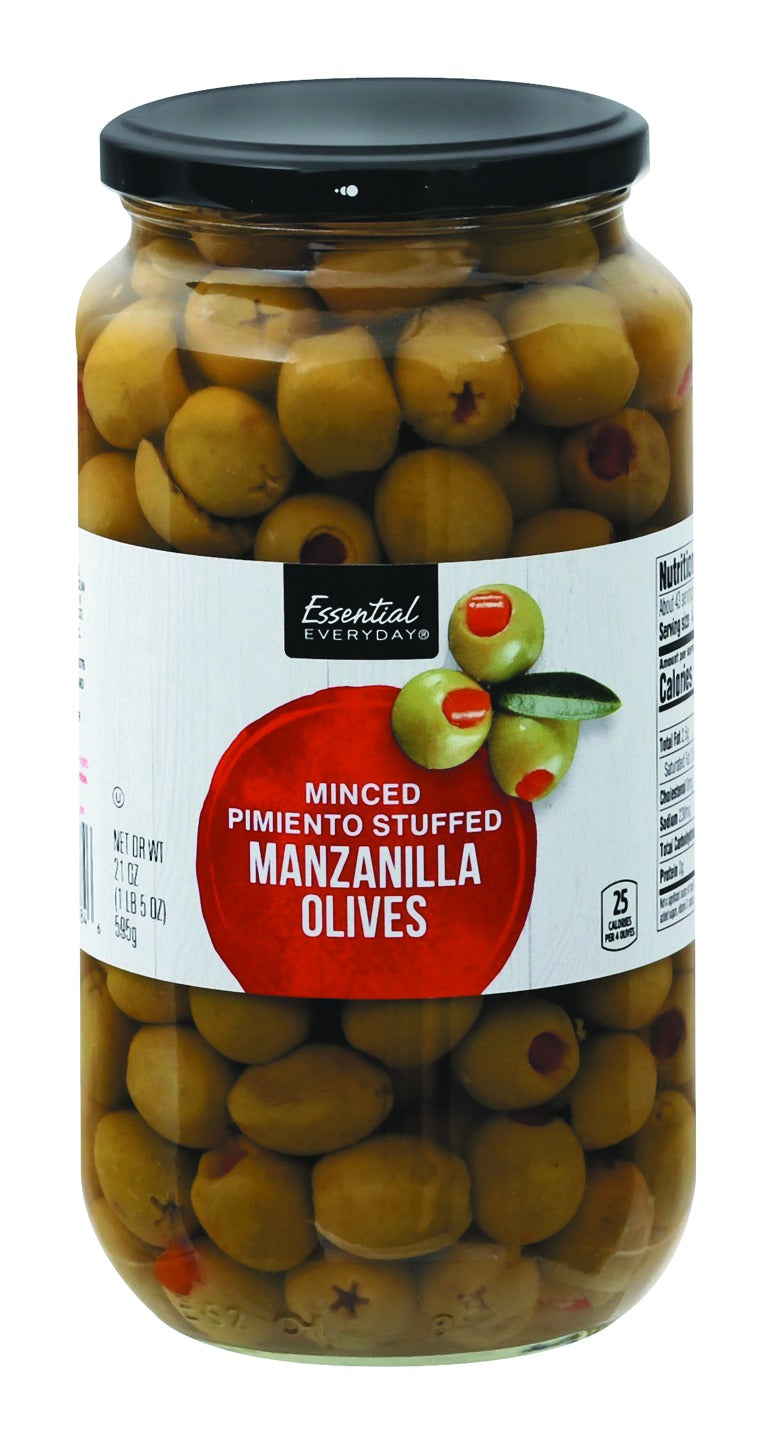 Essential Everyday Manzanilla Olives, Minced Pimiento Stuffed