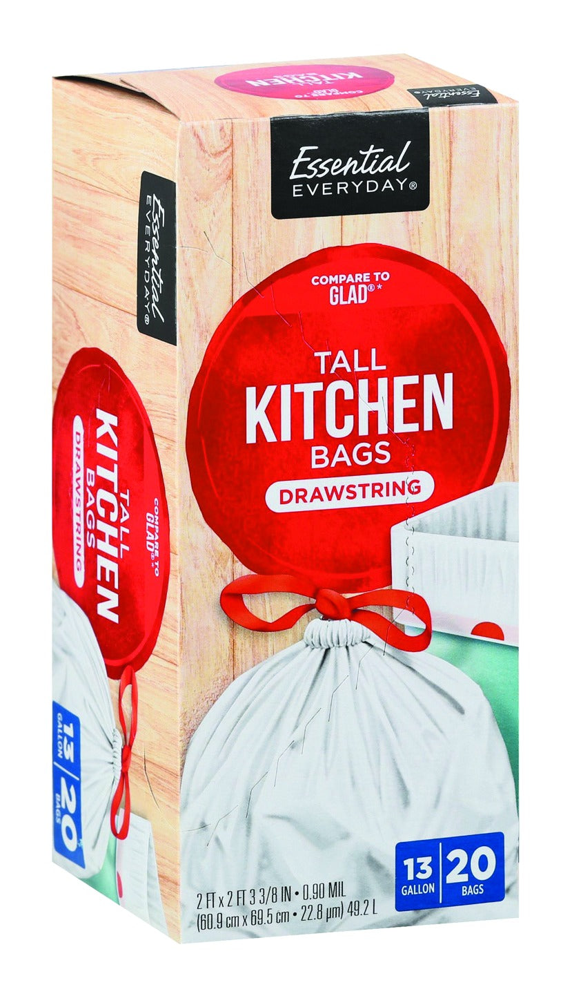 Essential Everyday Tall Kitchen Bags Drawstring