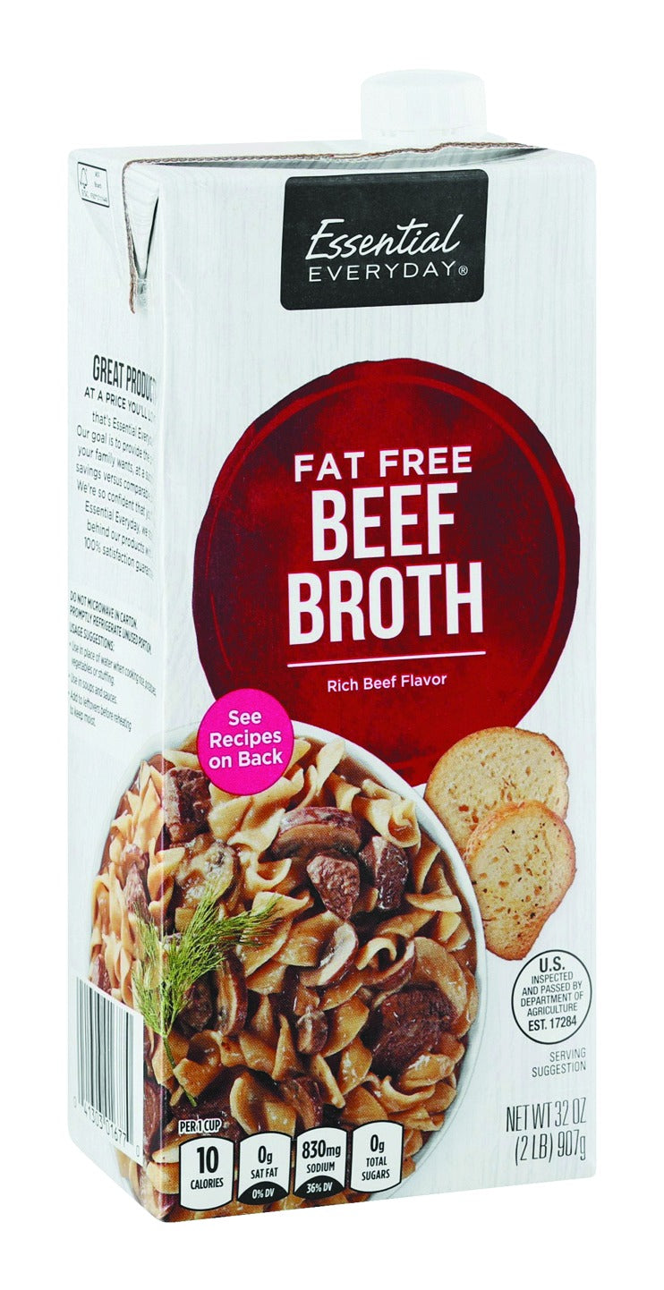 Essential Everyday Broth, Fat Free, Beef - 32oz