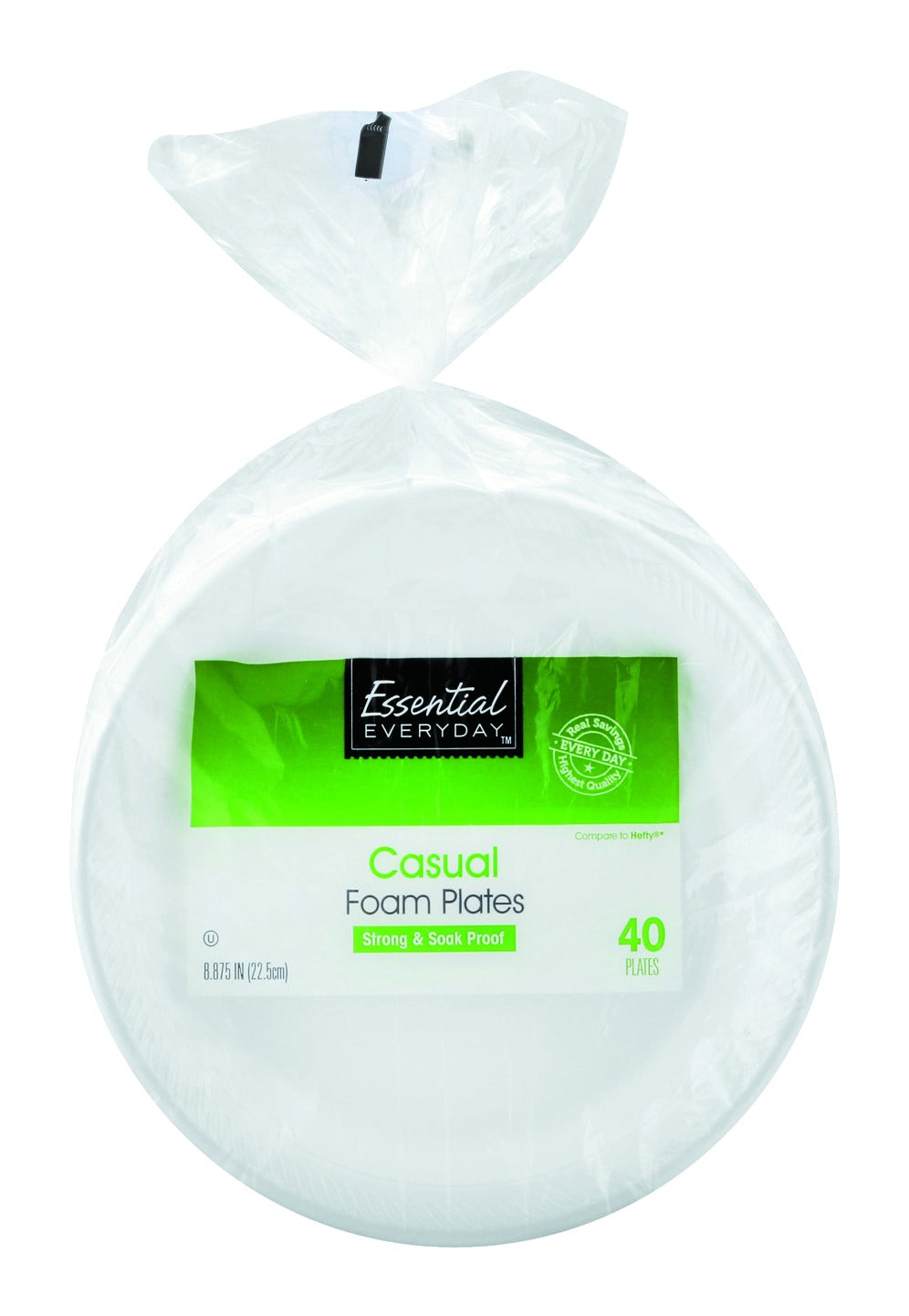 Essential Everyday Foam Plates, Casual, 8.875 Inch