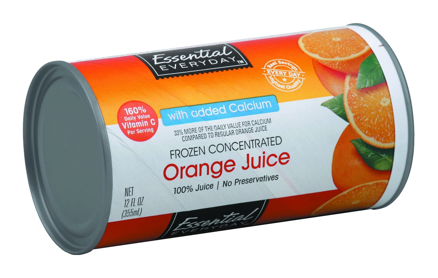 Essential Everyday 100% Juice, Frozen Concentrated, Orange, with Added Calcium