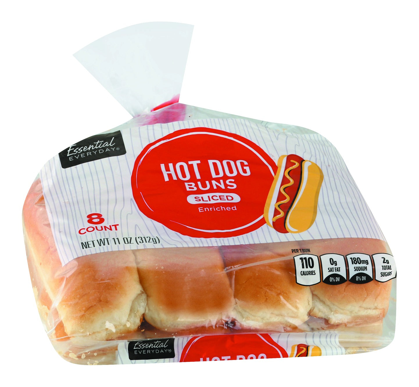Essential Everyday Hot Dog Buns, Enriched, Sliced