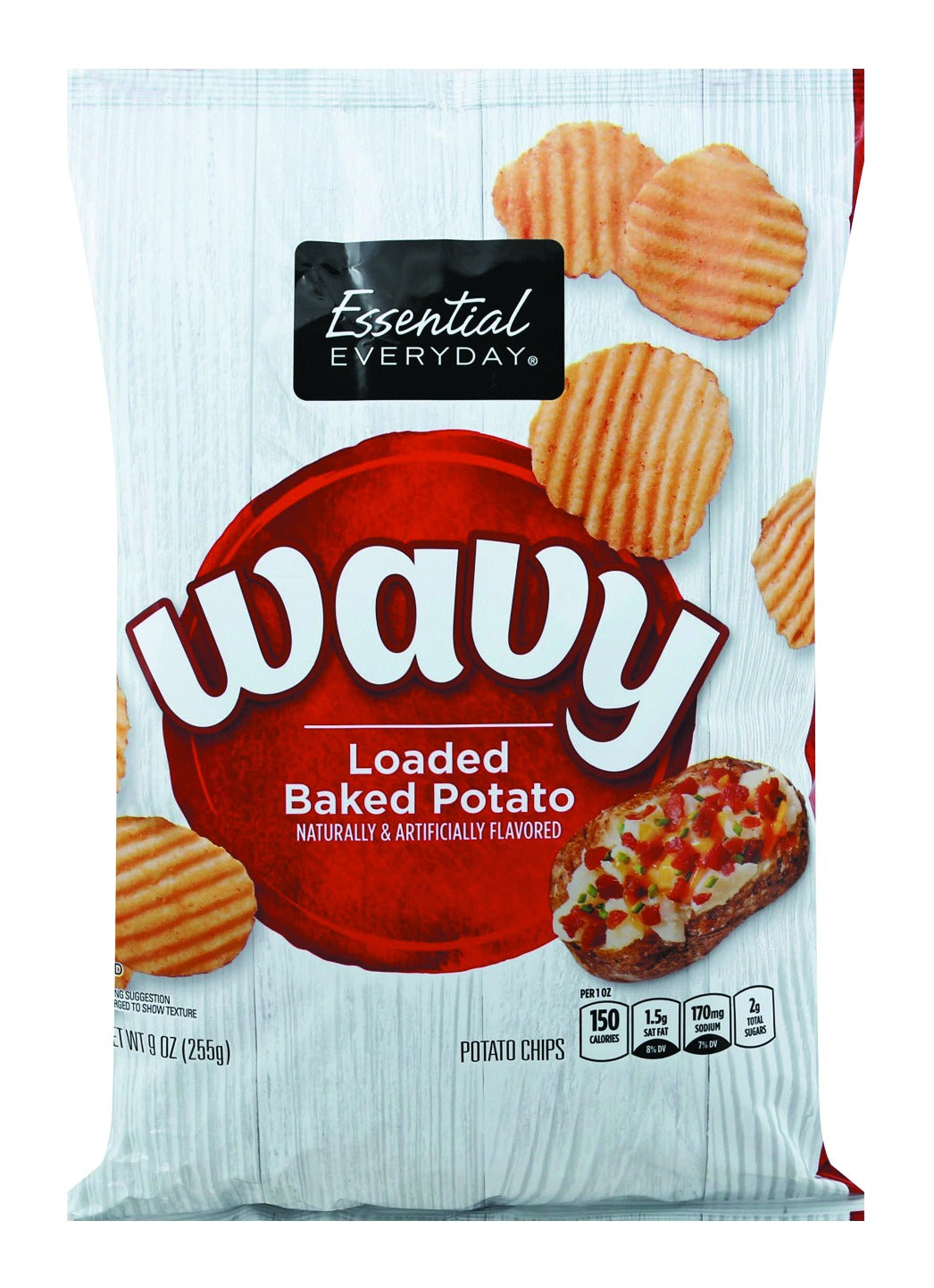 Essential Everyday Potato Chips, Loaded Baked Potato, Wavy