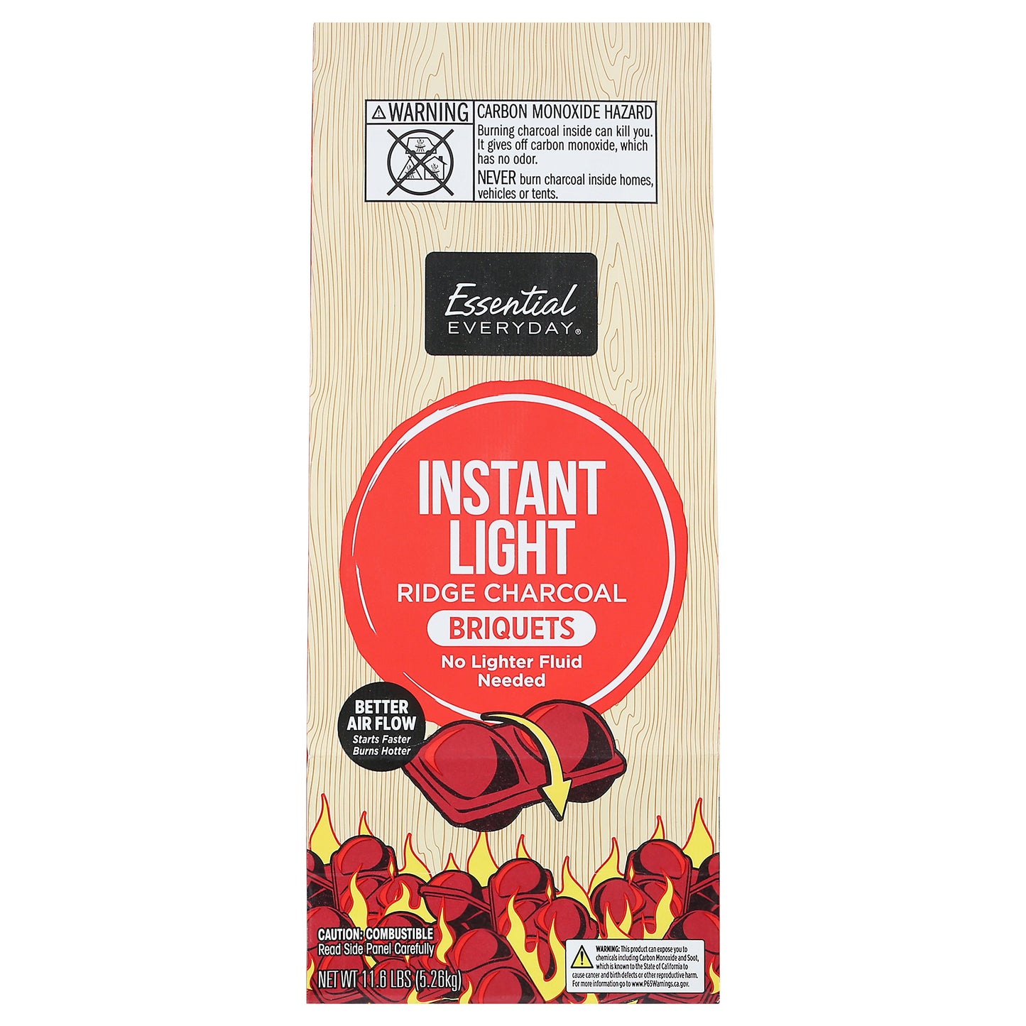 Essential Everyday Instant Light Ridge Charcoal Briquets