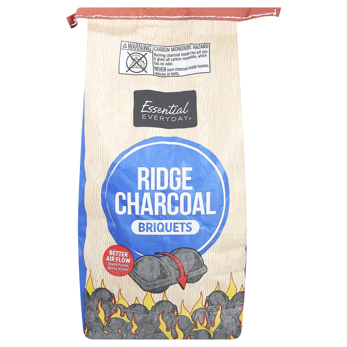 Essential Everyday Ridge Charcoal Briquets - 15.4LB