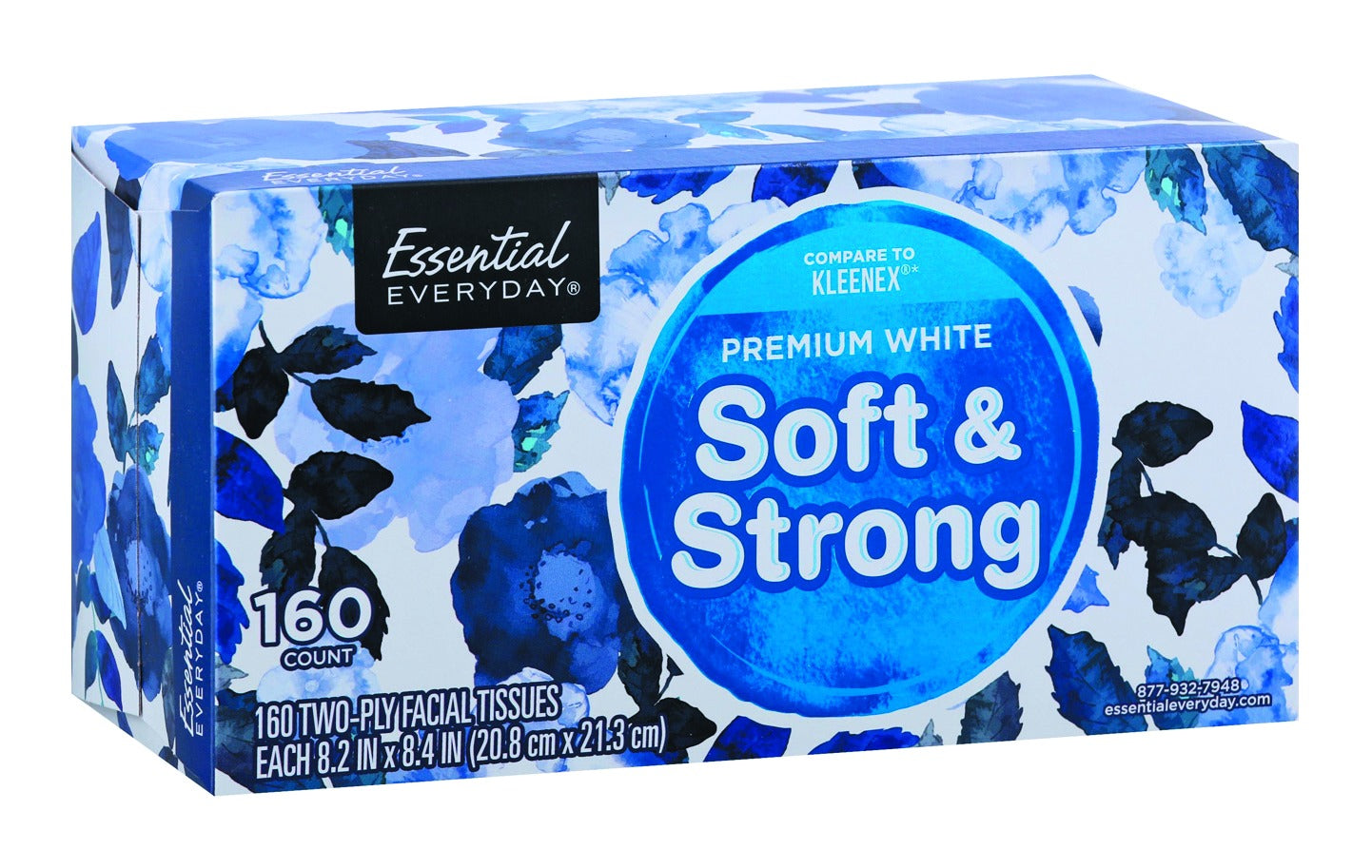 Essential Everyday Facial Tissues, Premium, White, Two-Ply