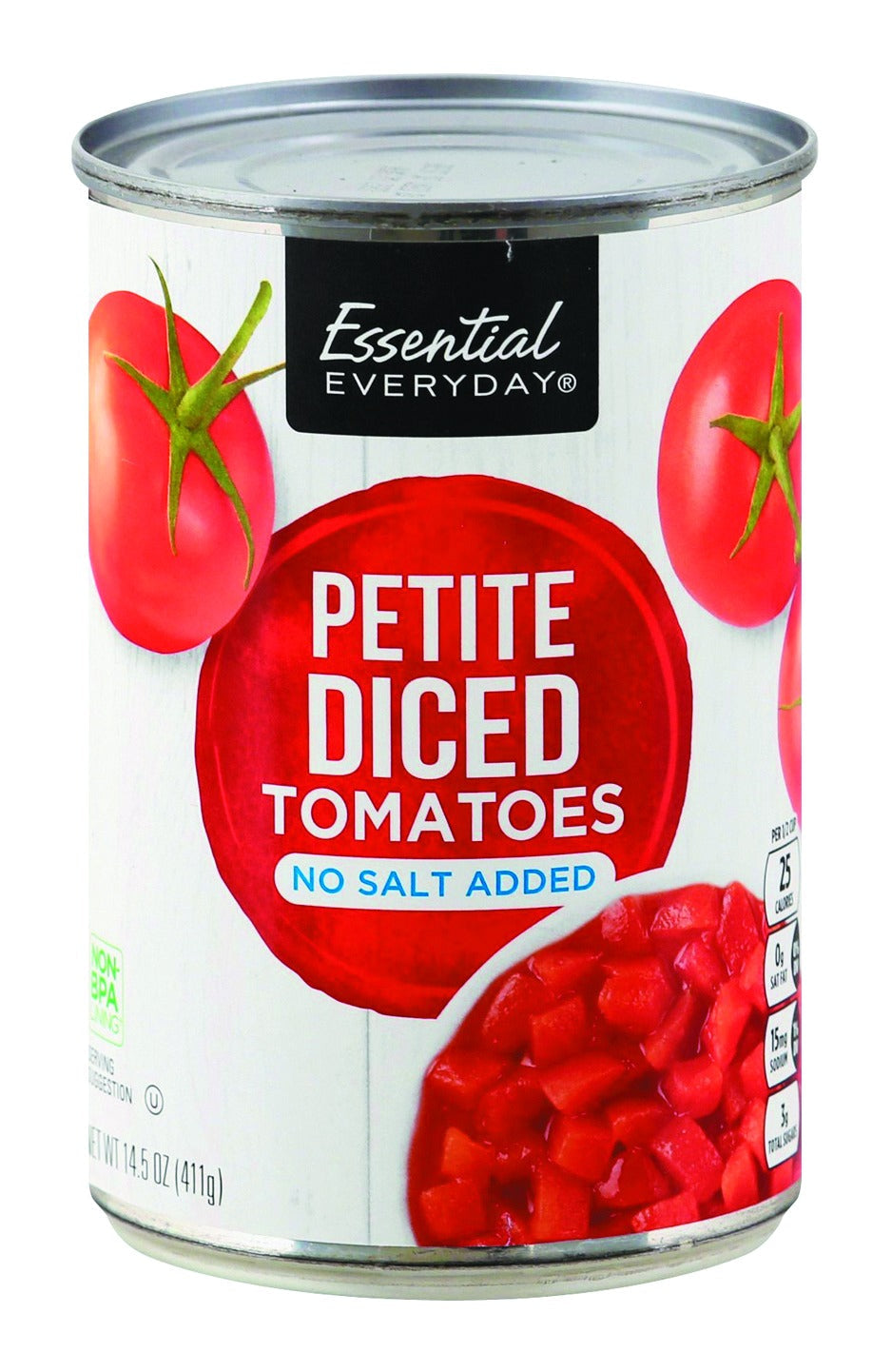 Essential Everyday Tomatoes, No Salt Added, Petite, Diced