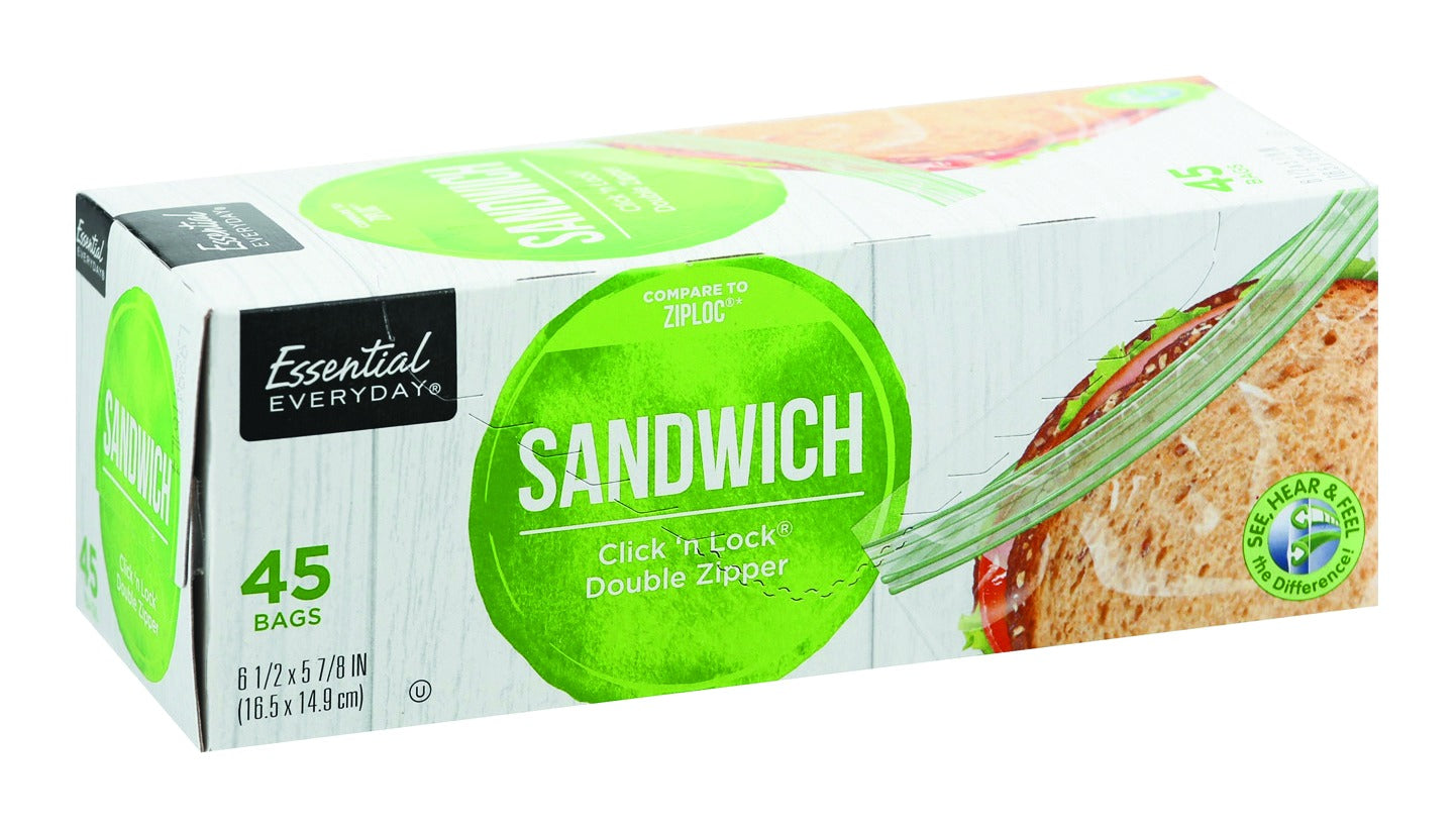 Essential Everyday Sandwich Bags - 45ct