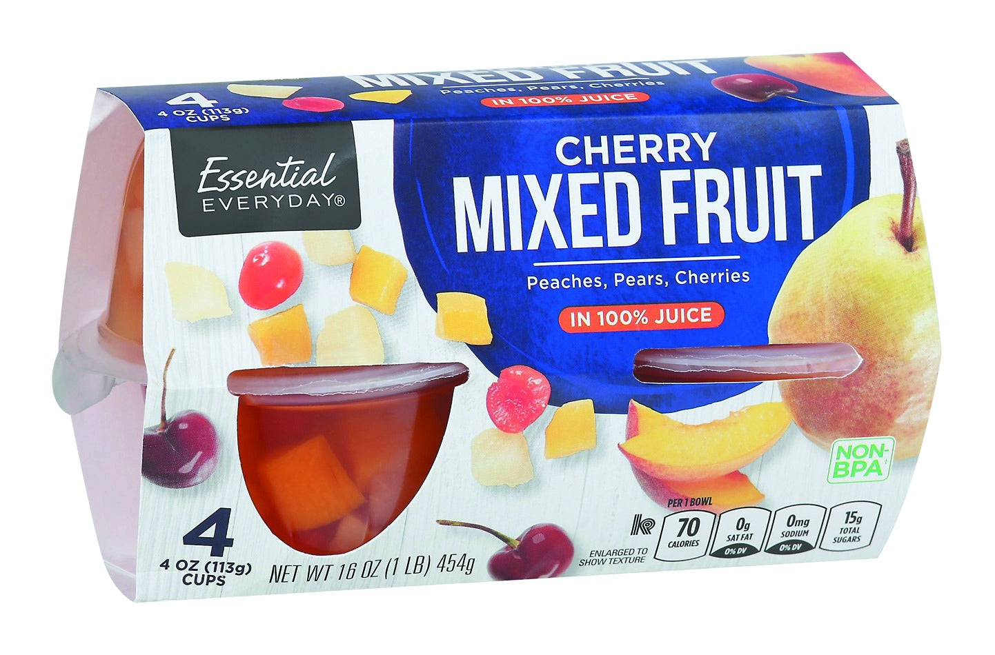 Essential Everyday Mixed Fruit, Cherry, in 100% Juice