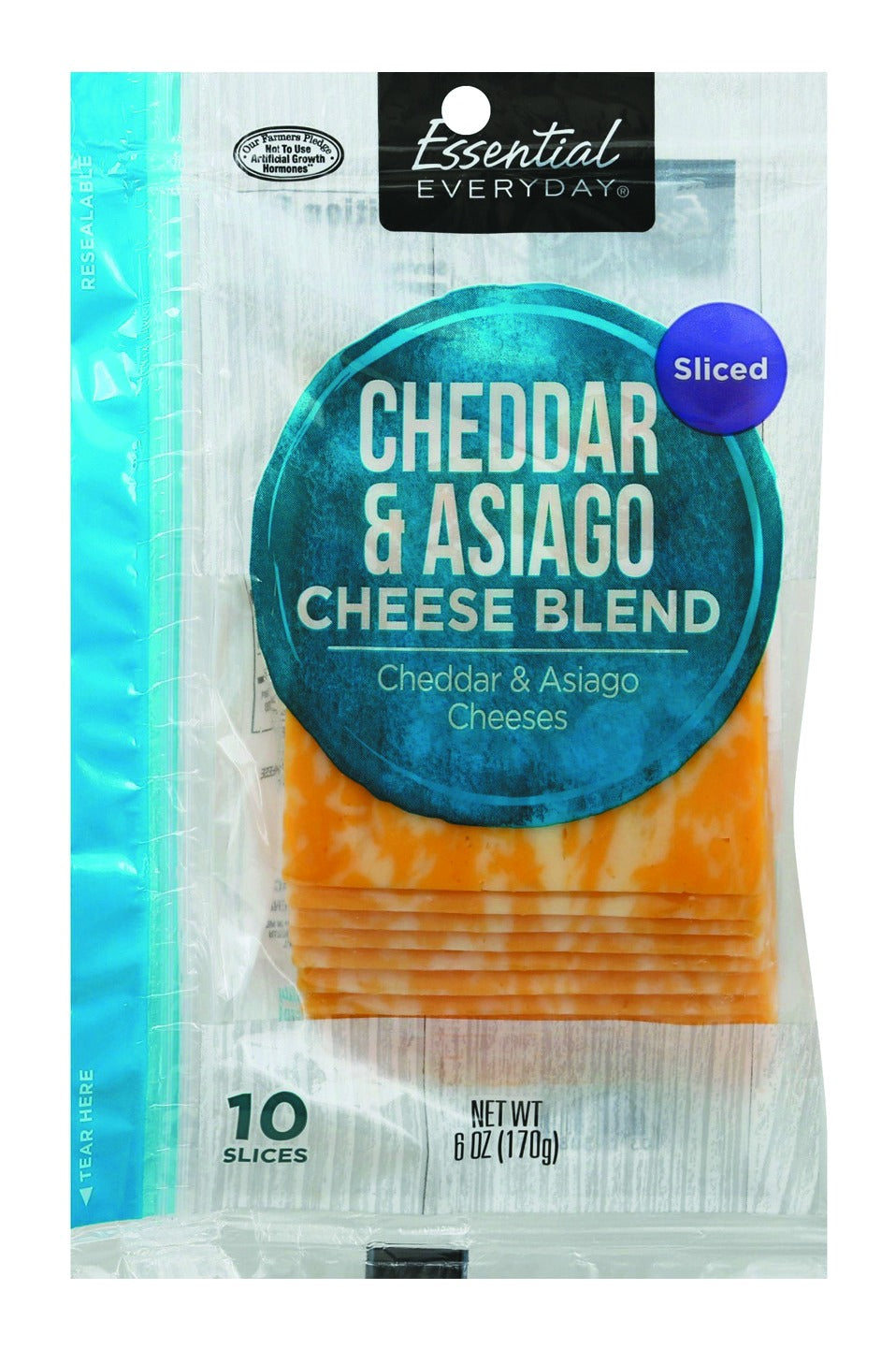 Essential Everyday Cheese Blend, Cheddar & Asiago, Sliced