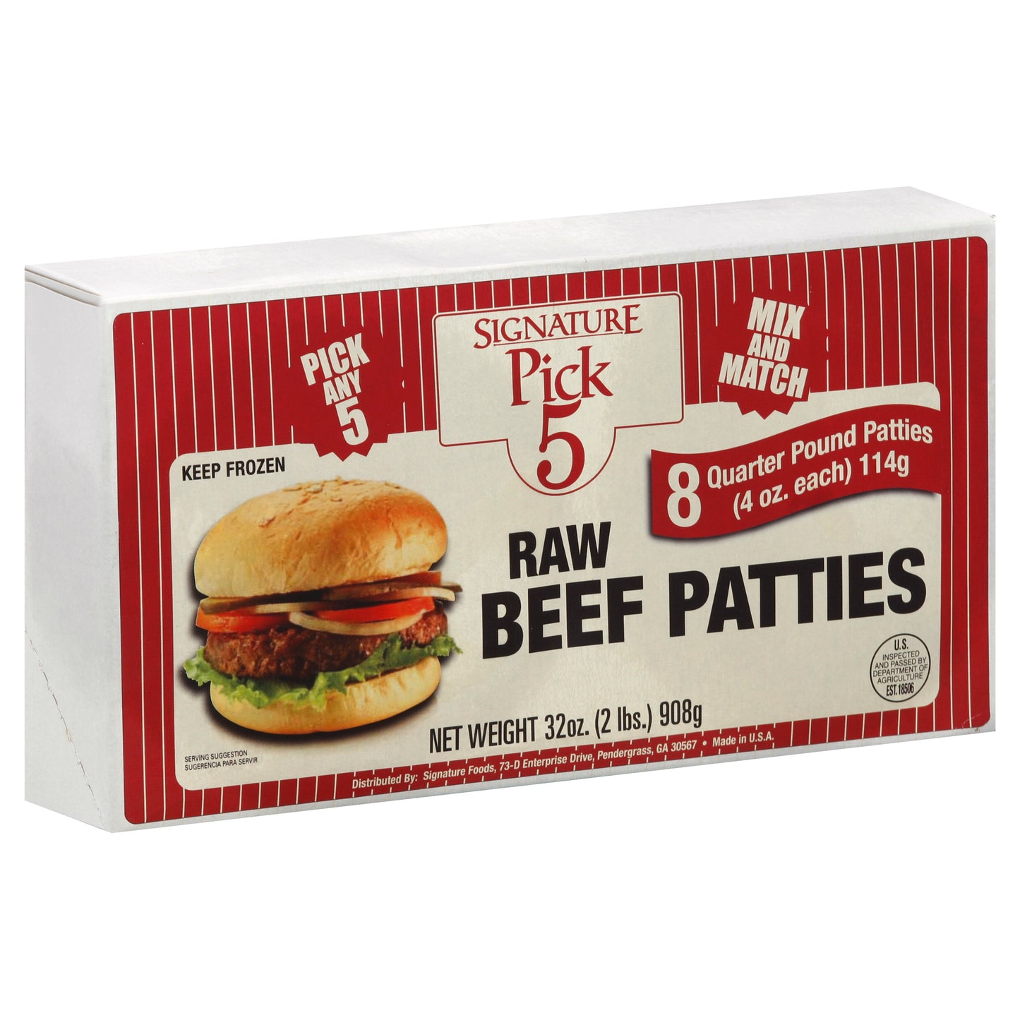 Signature Pick 5 Beef Patties 8 ea