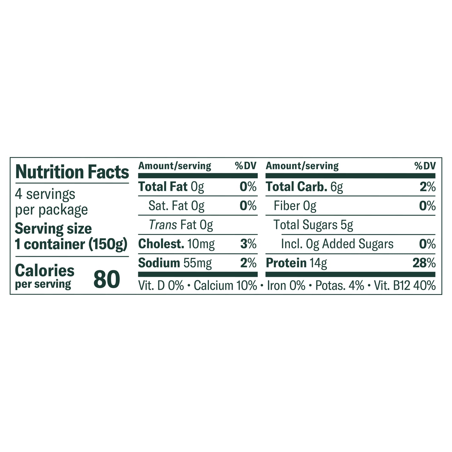 Chobani Non-Fat Plain Greek Yogurt 5.3oz 4ct