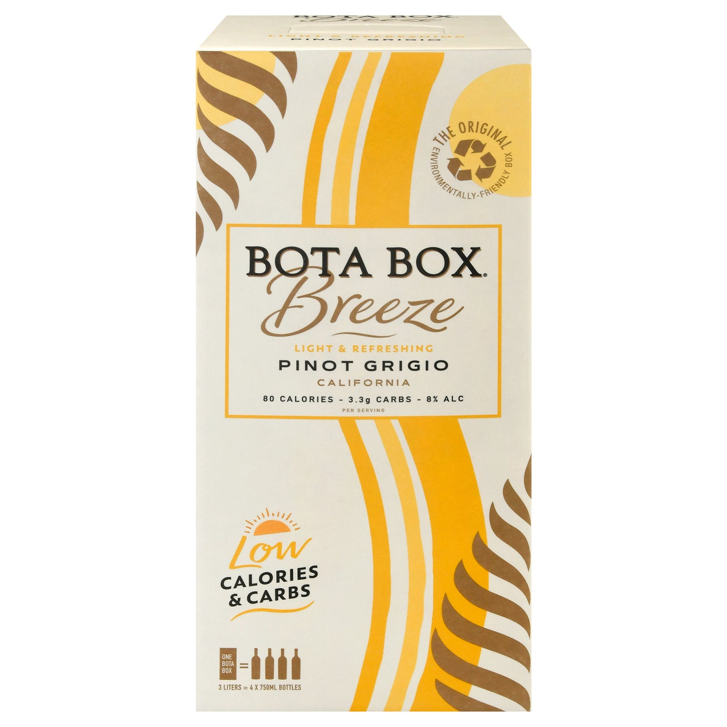 Bota Box Breeze Pinot Grigio White Wine, 3L (4 750ml bottles)