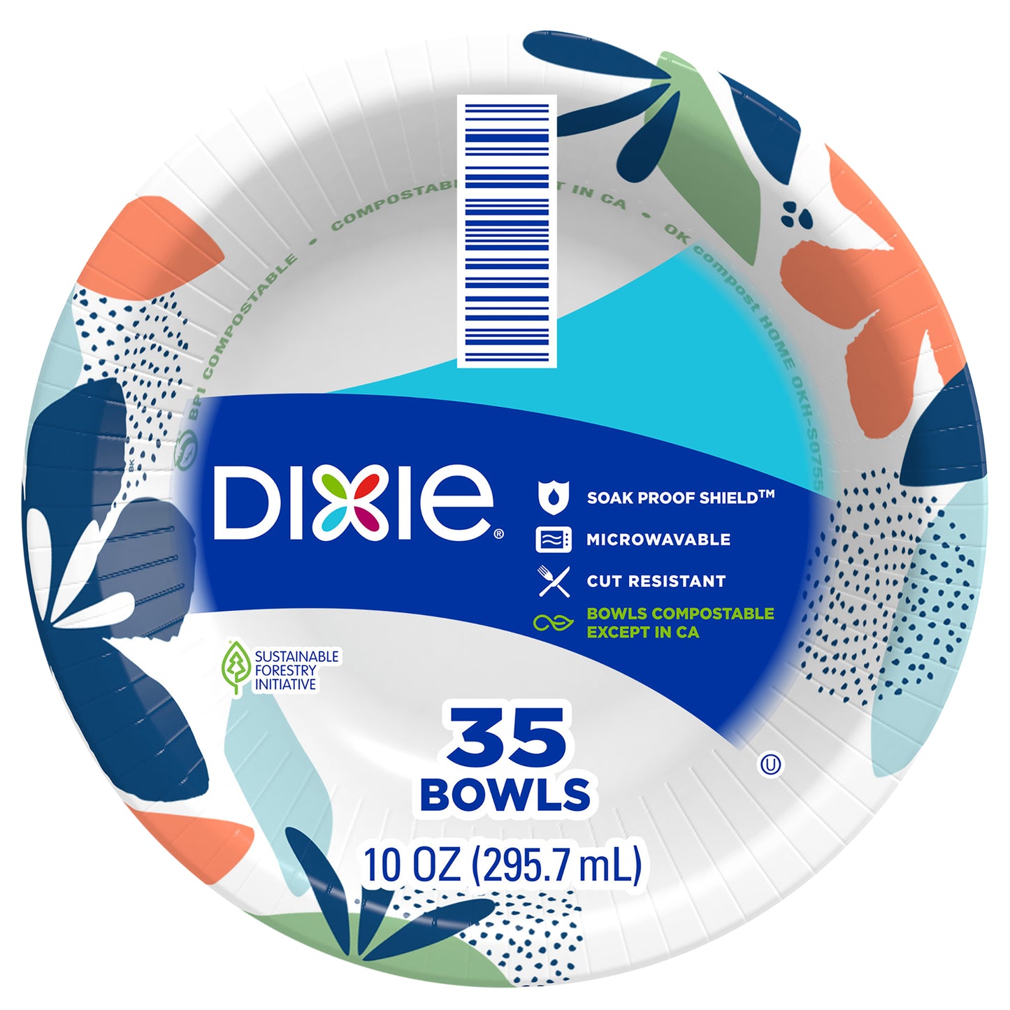 DIXIE® PAPER BOWL, 10 OUNCE DISPOSABLE BOWLS, 280 COUNT (8 PACKS OF 35)