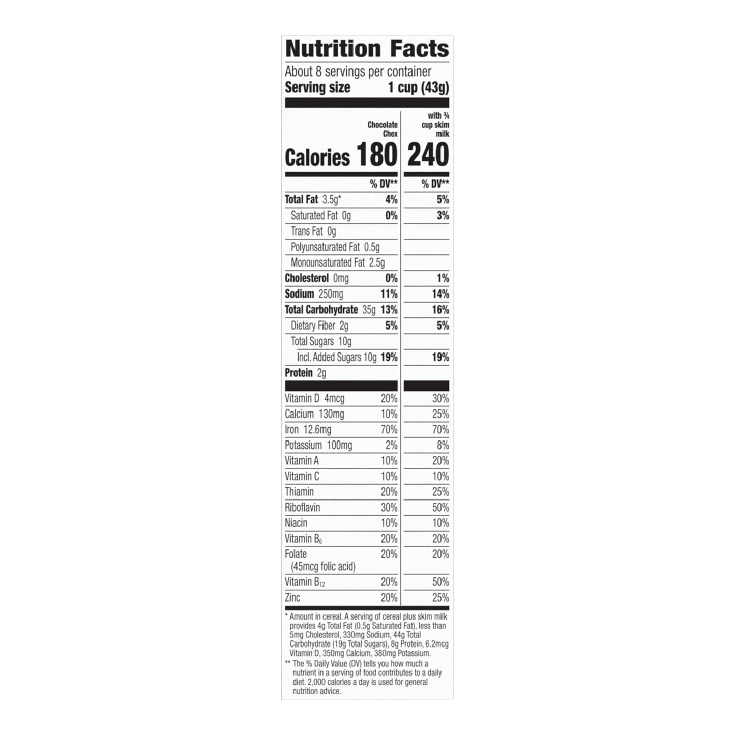 Chocolate Chex Cereal, Gluten Free Breakfast Cereal, Made with Whole Grain, 12.8 oz