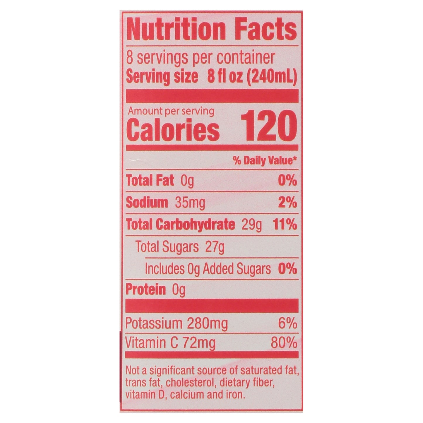 Old Orchard Red Raspberry 100% Juice 64 fl oz