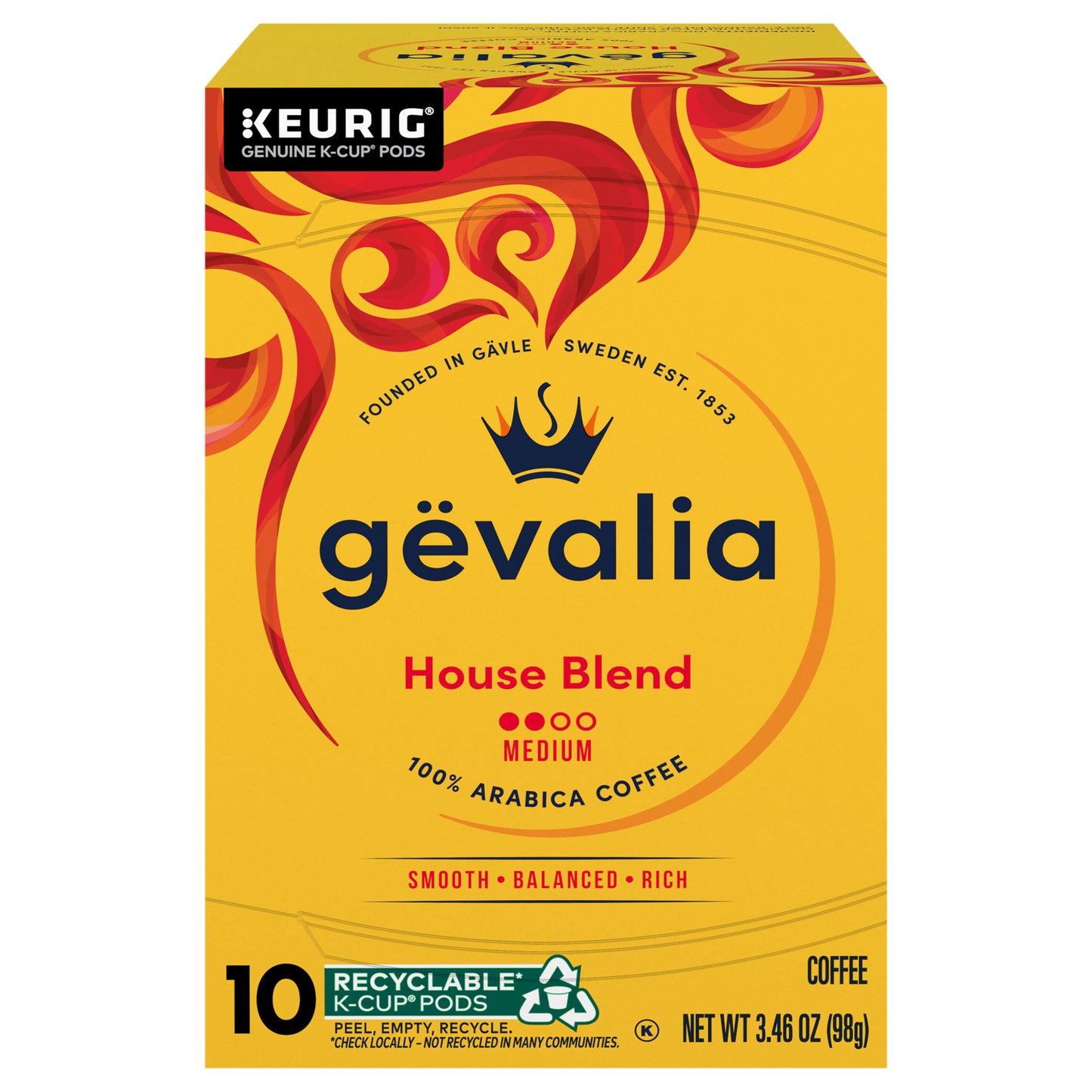 Gevalia House Blend Medium Roast K-Cup® Coffee Pods, 10 ct Box