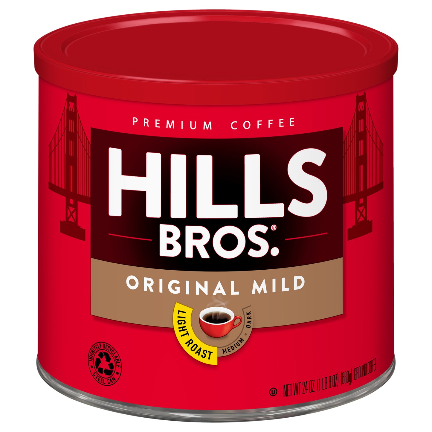 Hills Bros. Original Mild Light Roast Ground - 24 oz Can