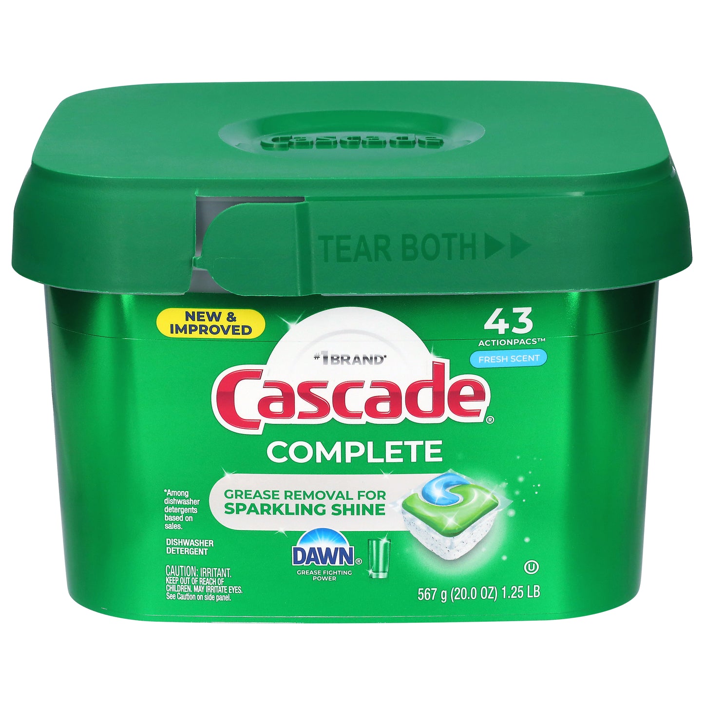 Cascade Complete Fresh Scent Dishwasher Detergent 43 ActionPacs