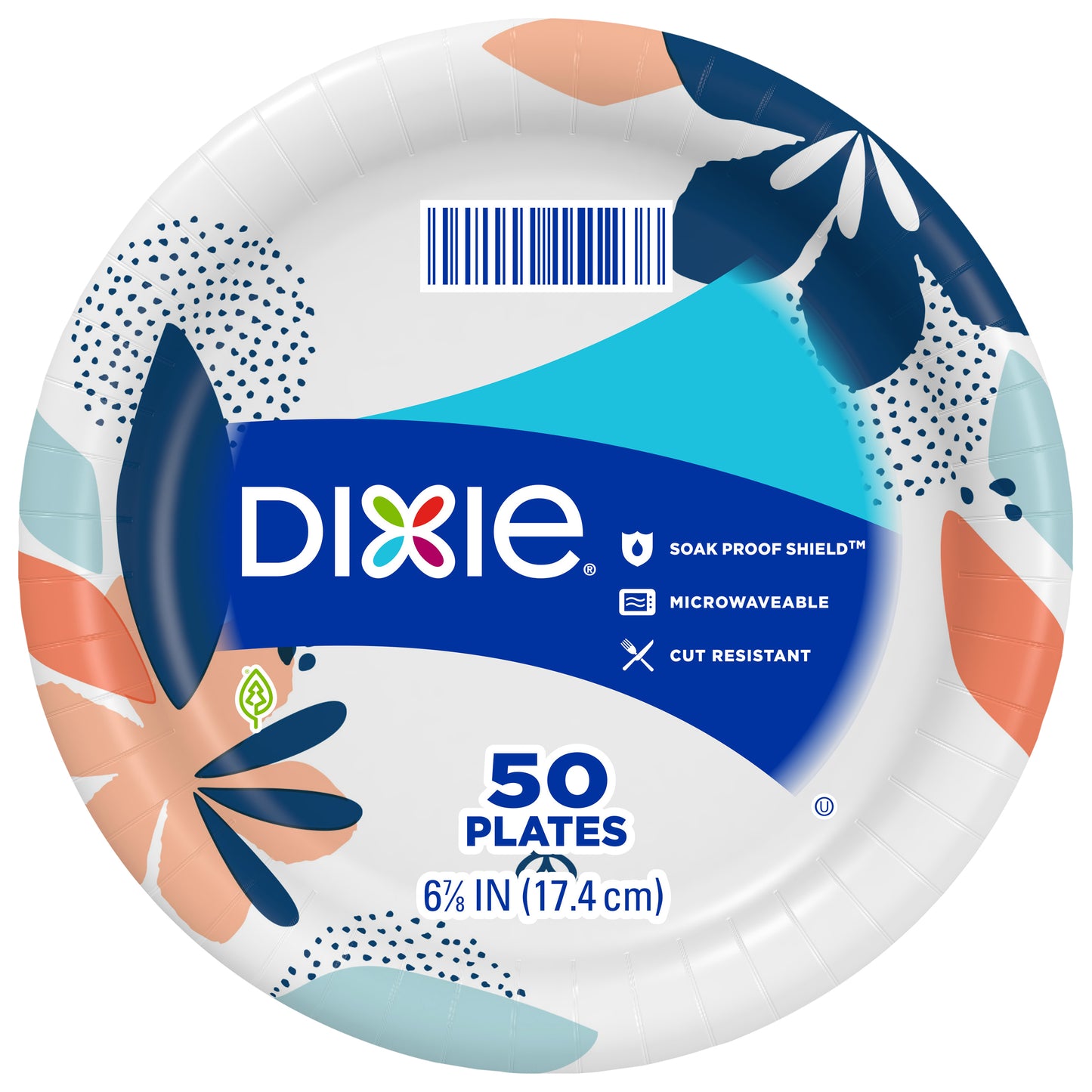 Dixie Paper Plates Printed 6 7/8 Inch - 50 Count