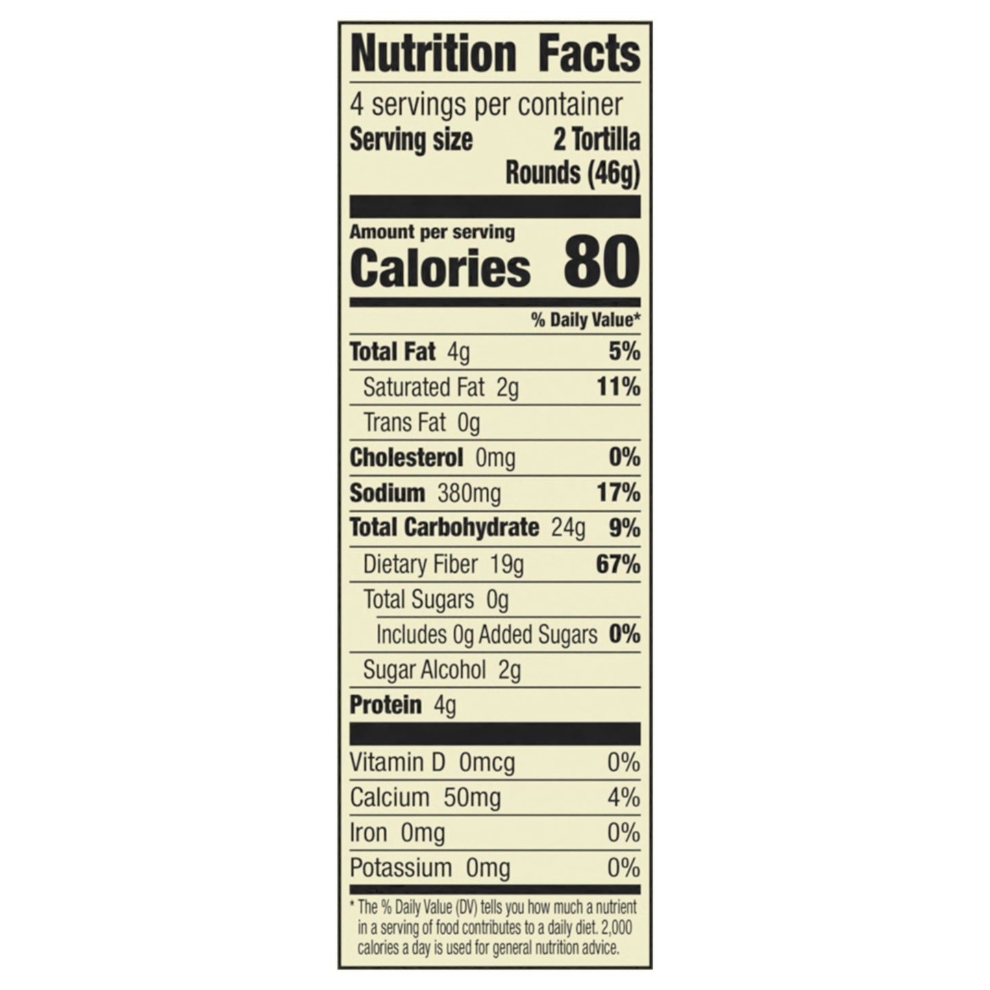 Old El Paso Carb Advantage Tortilla Rounds, 3g Net Carbs, 80 Calories, 8 Ct, 6.5 oz