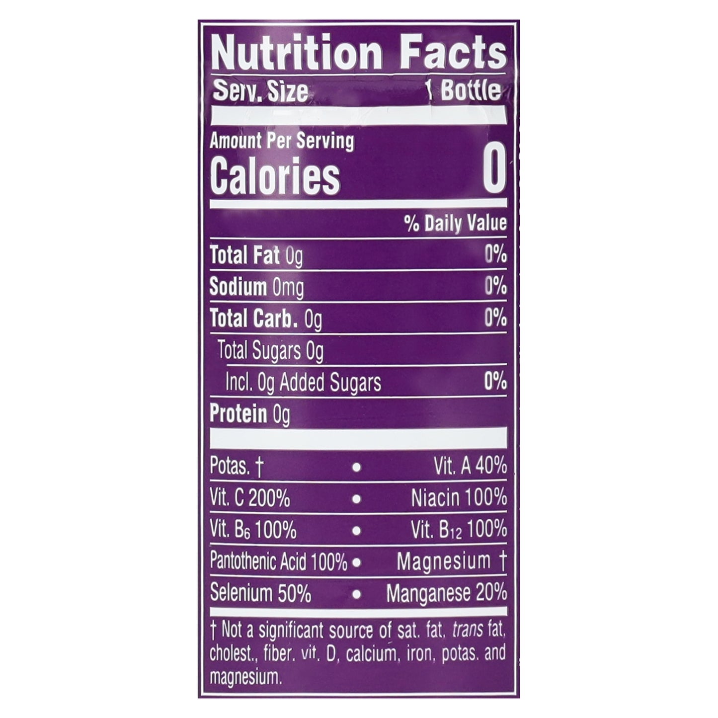 Vitaminwater Zero Sugar Acai Blueberry Pomegranate Water Beverage 6 - 16.9 fl oz Bottles