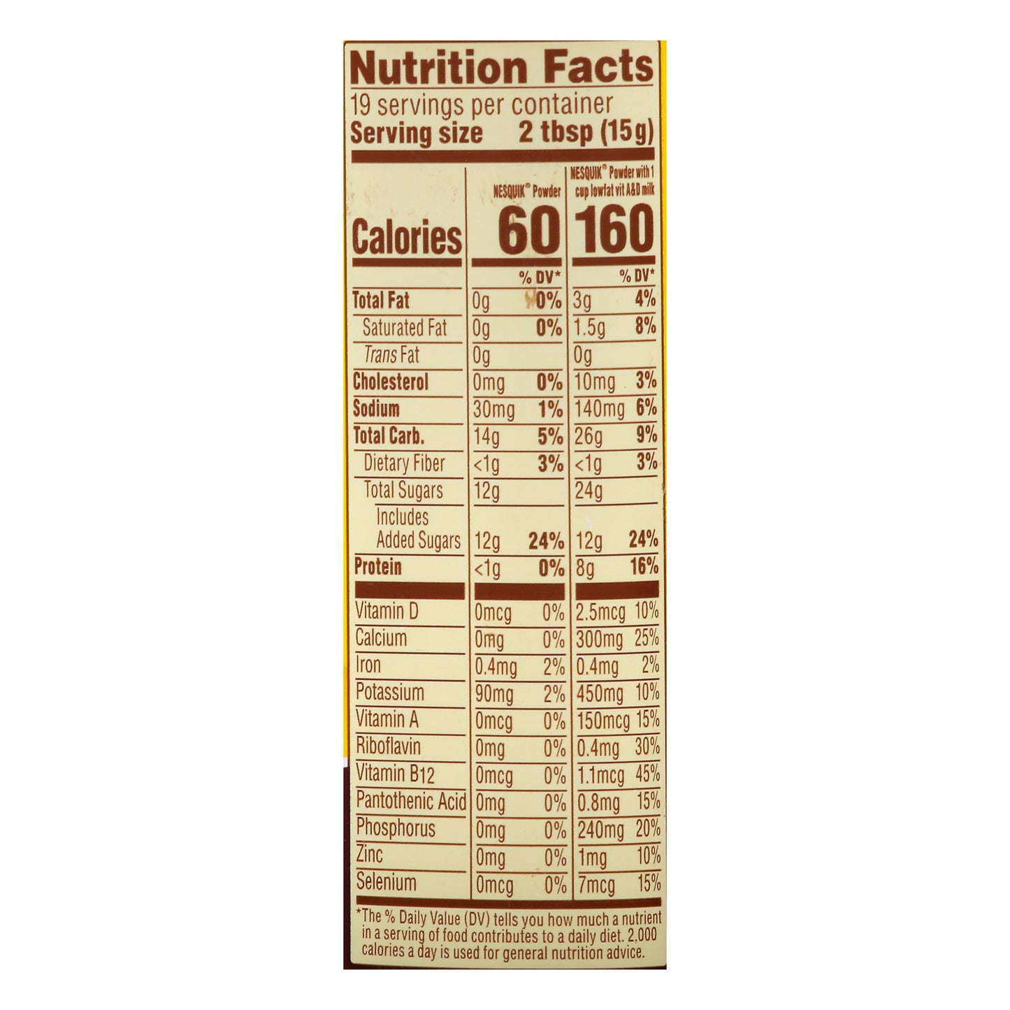 Nesquik Chocolate Flavor Drink Mix Powder 10 oz