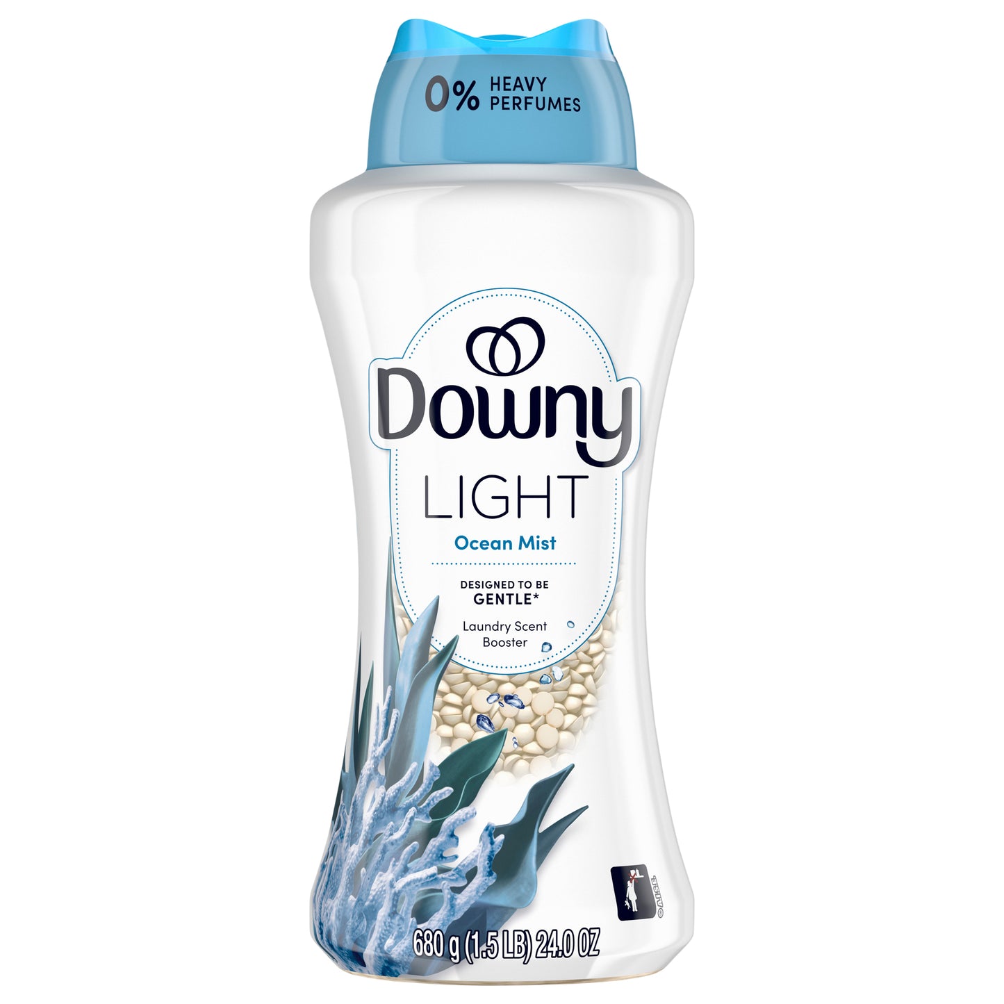 Downy Light Laundry Scent Booster Beads, Ocean Mist Scent, 24 OZ, In-wash fabric beads designed to be gentle with a light boost of scent, No Heavy Perfumes