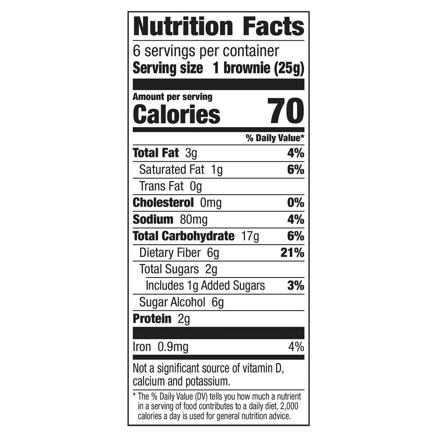 Fiber One 70 Calorie Brownies, Chocolate Fudge, Snack Bars, 6 ct