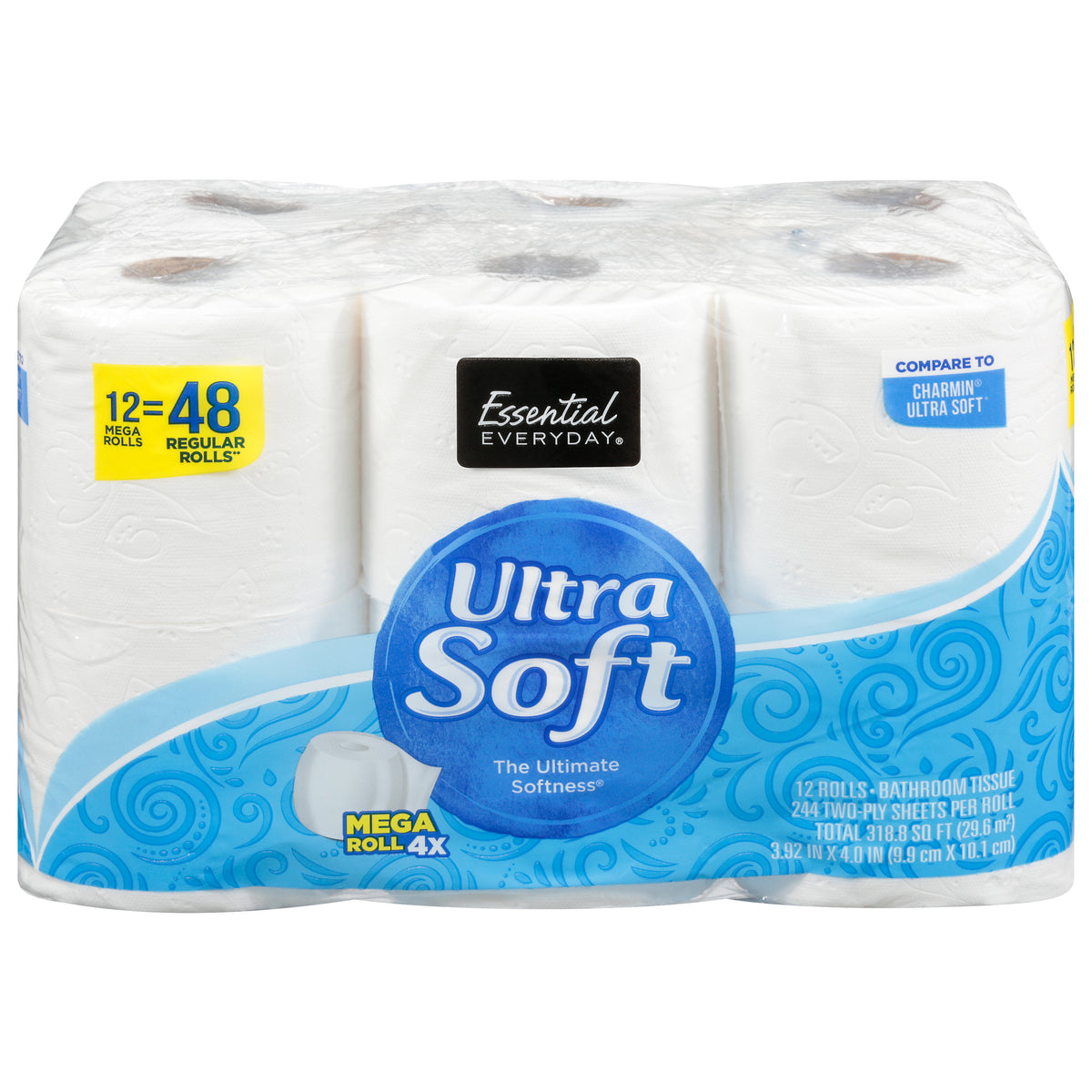 Essential Everyday Two-Ply Mega Rolls Ultra Strong Bathroom Tissue 12 ea - Ultra Soft
