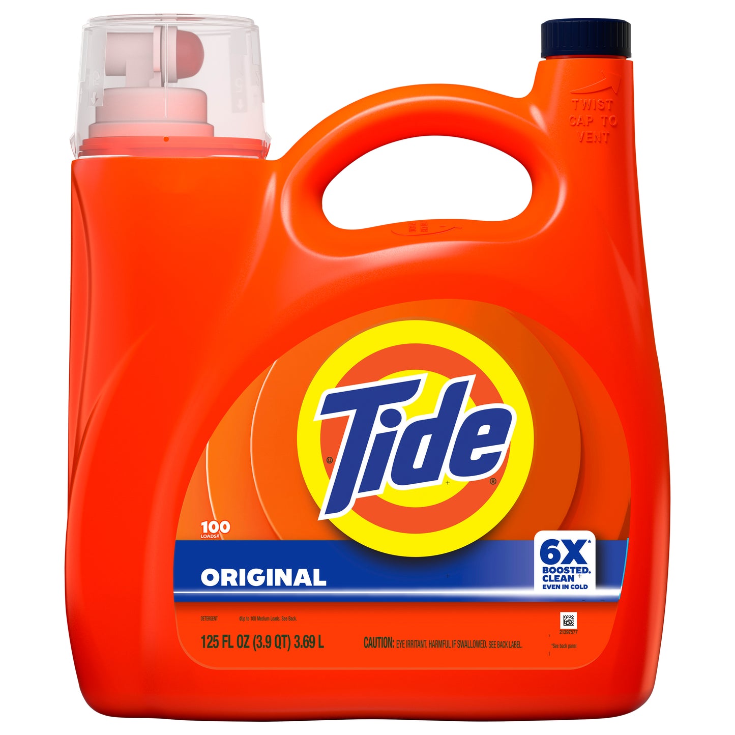 Tide Laundry Detergent Liquid, Original Scent, 100 Loads, 125 fl oz, Works on 100% of Common Stains