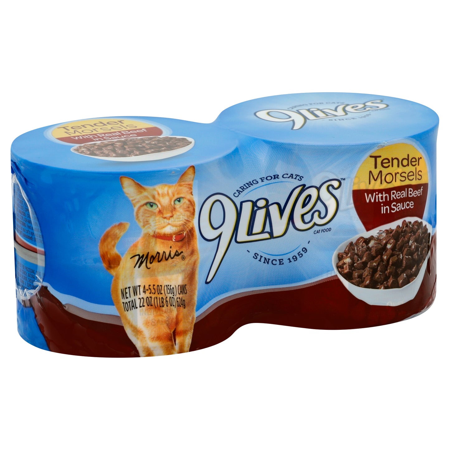9Lives Cat Food 4 ea - Tender Morsels With Real Beef in Sauce