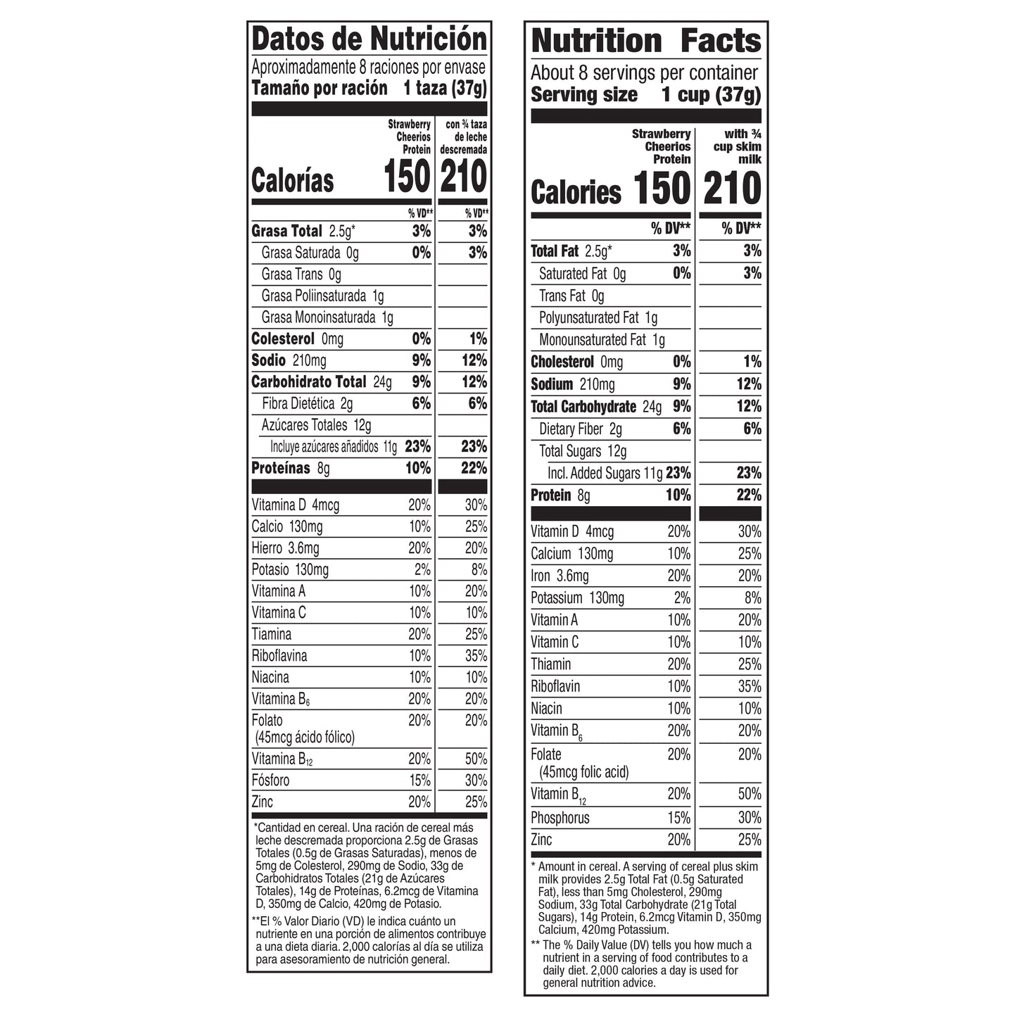 Cheerios Protein Cereal, Strawberry, 8g Protein, Large Size, 11.2 oz
