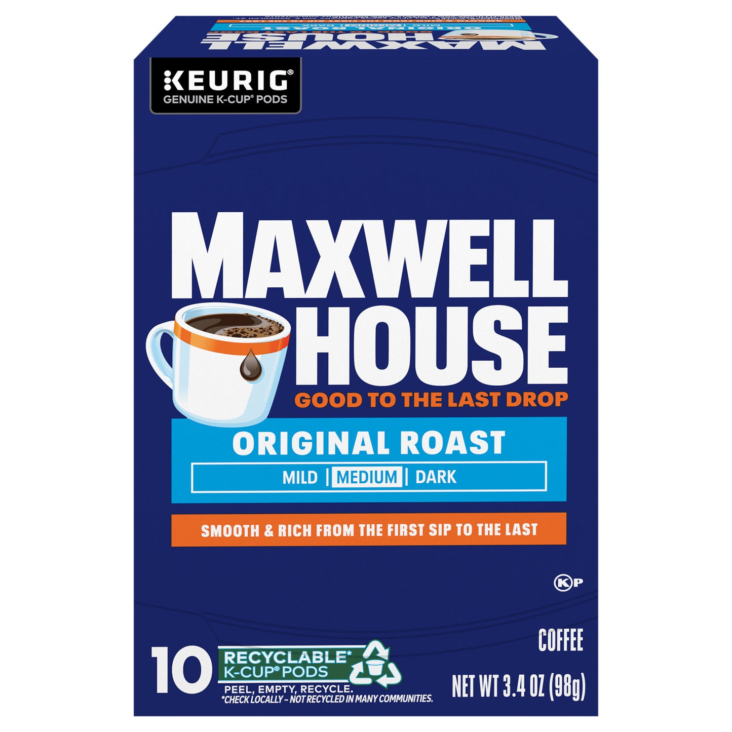 Maxwell House Original Roast Medium Roast K-Cup® Coffee Pods, 10 ct Box