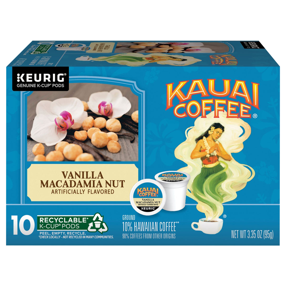 Kauai Coffee Vanilla Macadamia Nut Medium Roast K-Cup Pods 10ct