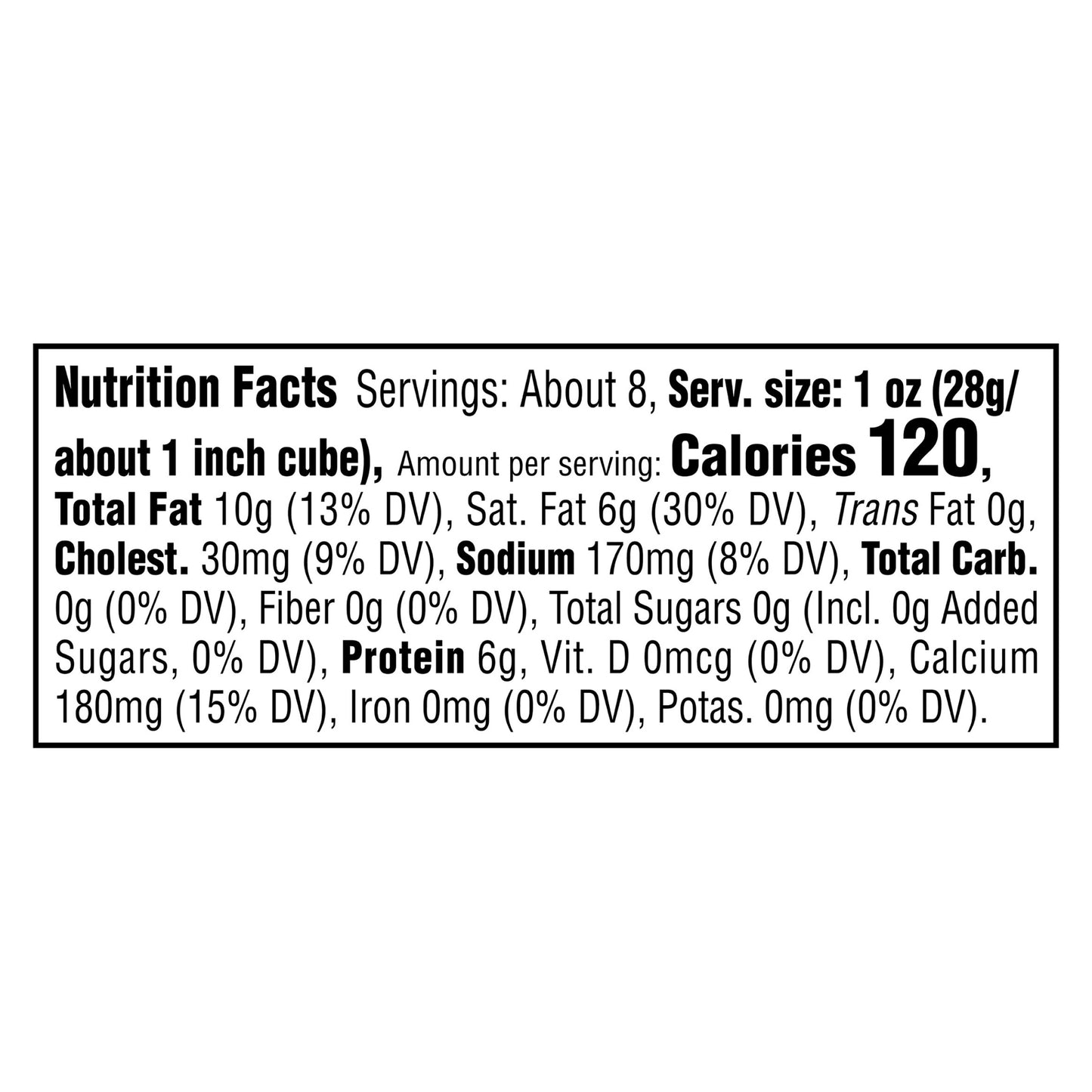 Cracker Barrel Vermont Sharp White Cheddar Cheese, 8 oz Block