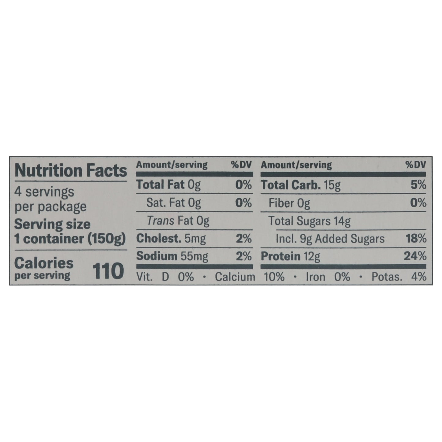 Chobani Greek Nonfat Vanilla Yogurt Value Pack 4 - 5.3 oz Cups