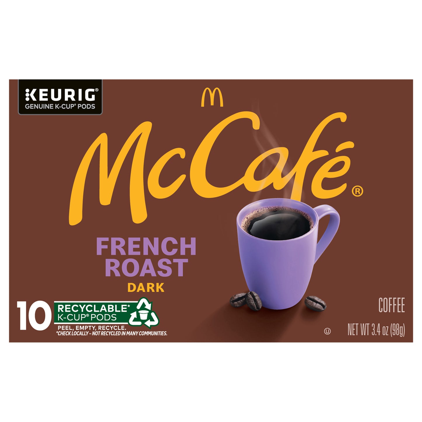 McCafe French Roast, Single Serve Coffee Keurig K-Cup Pods, Dark Roast, 10 Count