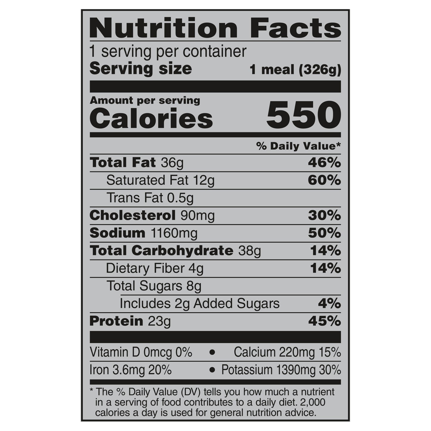Banquet MEGA Meals Bacon Cheddar Patty, Frozen Meal, 11.5 oz.