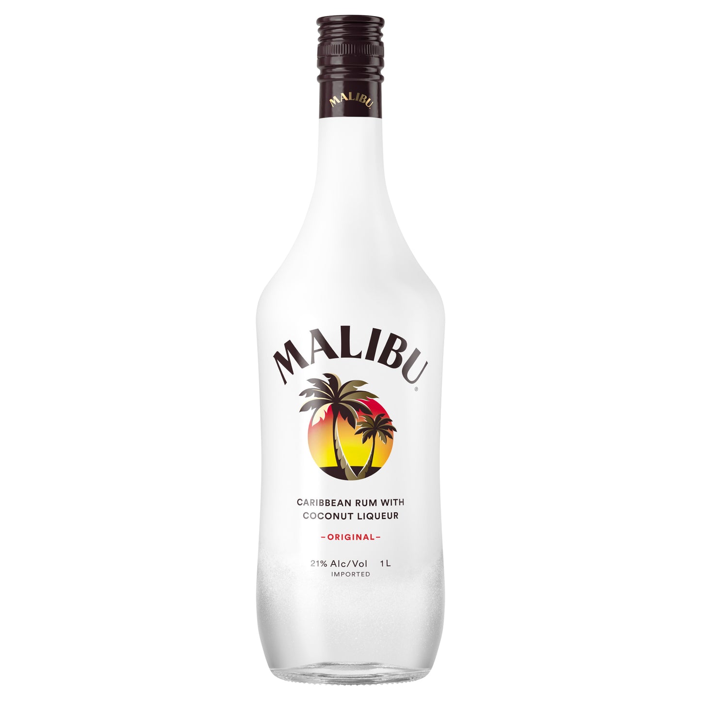Malibu Flavored Caribbean Rum with Coconut Liqueur 1L Bottle 42 Proof